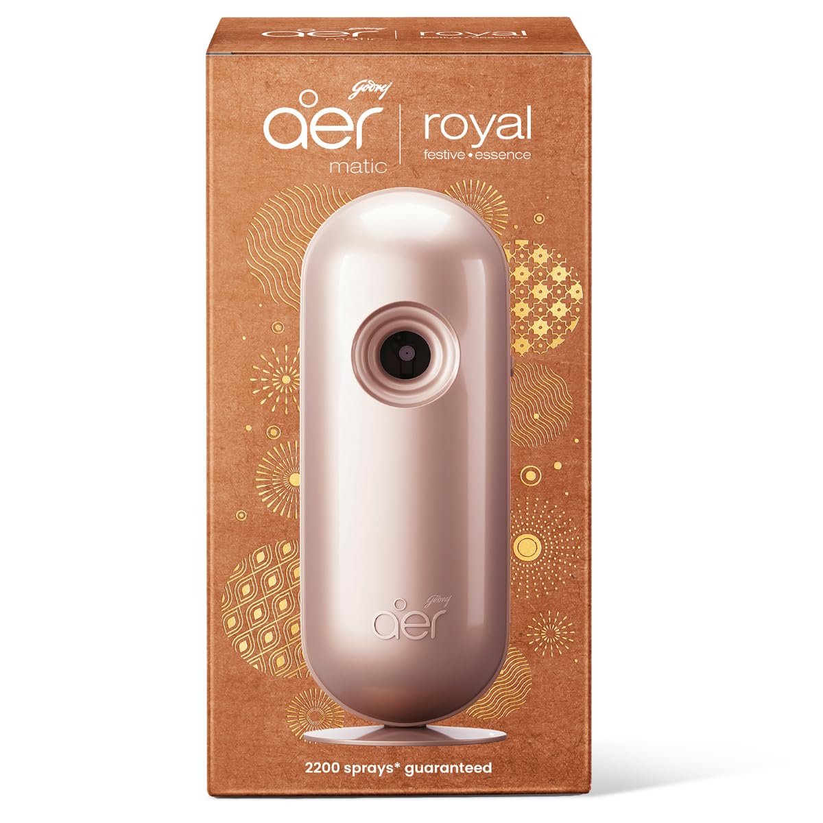 Godrej aer Matic Kit (Machine + 1 Refill) - Automatic Room Fresheners with Flexi Control Spray | Royal Festive Essence | 2200 Sprays Guaranteed | Lasts up to 60 days (210ml) image 2