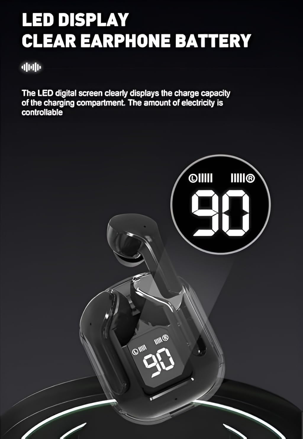 NakshSales UltraPods Max True Wireless Earbuds with Bluetooth 5.3, Enhanced Sound Quality, Touch Control,Battery Life, Noise Cancellation & Comfortable Fit (Black) image 4