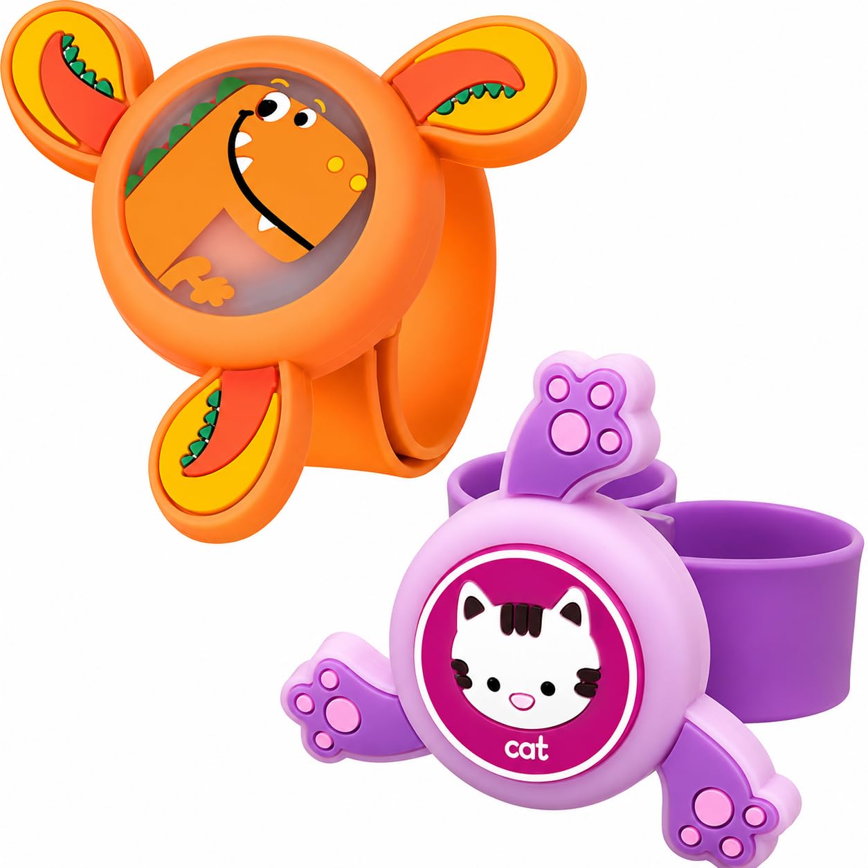 Rakhi for Kids Boy Girl Brother Set of 2 ,Cartoon LED Light Toy Little/Small Bro Slap Band Cartoon Wrist Band Bracelet with LED Light Up |Spinner Rakhi for Kids| Cute Children Favourite Rakhis for Rakshabandhan with Tikka Set,Rakshabandhan Greeting Card