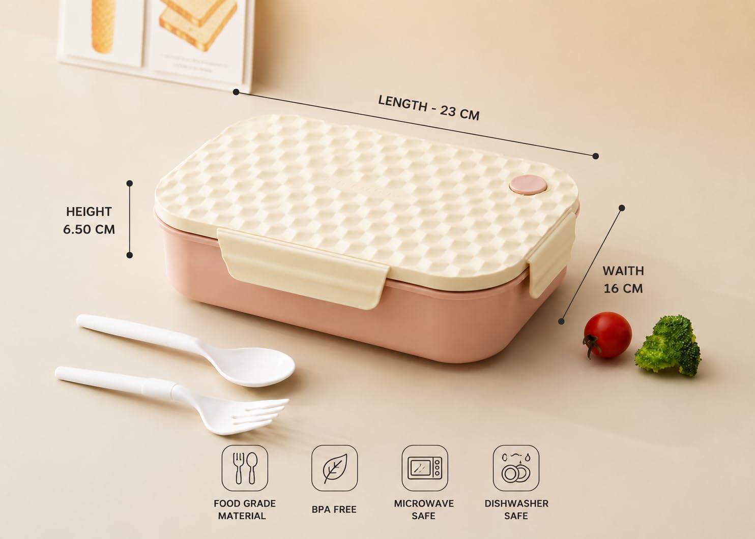 Aroma Insulated Stainless Steel Lunch Box with Clip Lock Lid, Airtight, Leak-Proof, Lightweight, 650 ml, for Office, School, Picnic and Travelling image 4