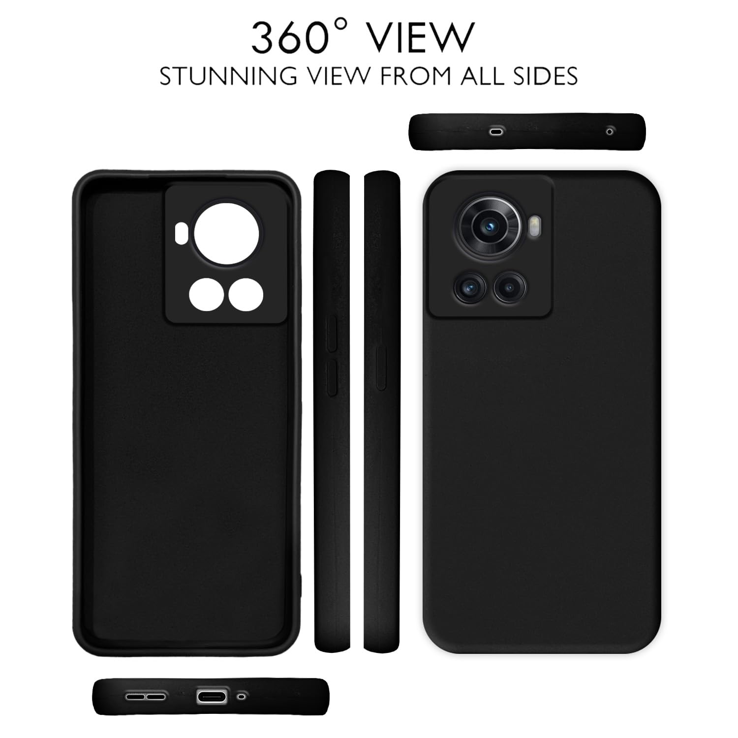 Pikkme OnePlus 10R 5G / 10R Prime 5G Back Cover Soft Matte Liquid Silicone TPU | Camera Protection | Shockproof Slim Back Case for OnePlus 10R 5G / 10R Prime 5G (Black) image 3