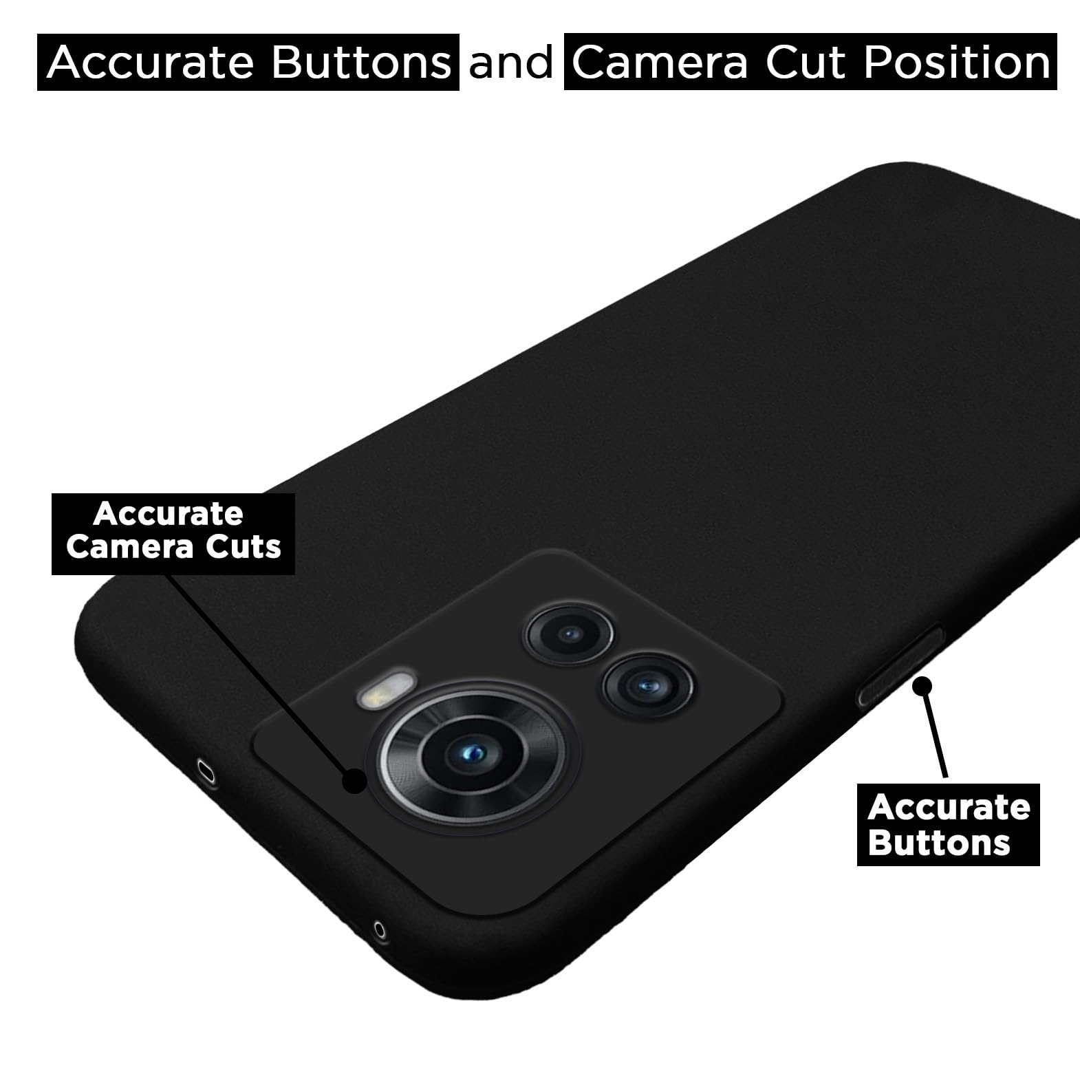 Pikkme OnePlus 10R 5G / 10R Prime 5G Back Cover Soft Matte Liquid Silicone TPU | Camera Protection | Shockproof Slim Back Case for OnePlus 10R 5G / 10R Prime 5G (Black) image 4