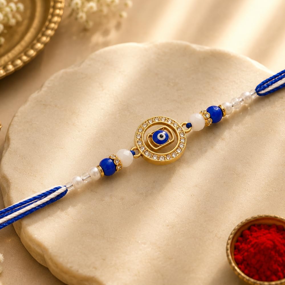 Premium Moti Evil Eye Rakhi image 3