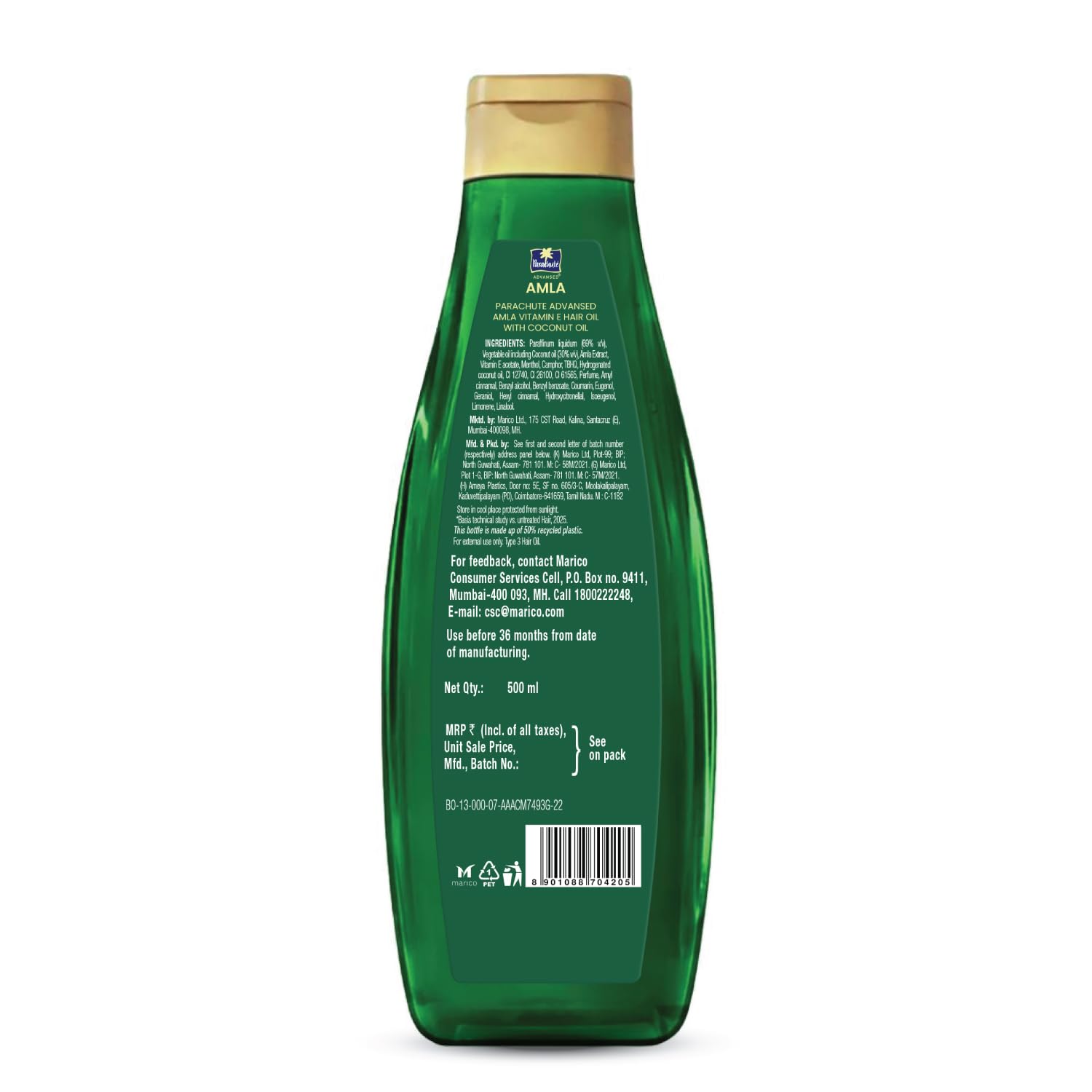 Parachute Advansed Amla Hair Oil with Vitamin E | 500ml | Amla & Vitamin E | For All Hair Types image 2