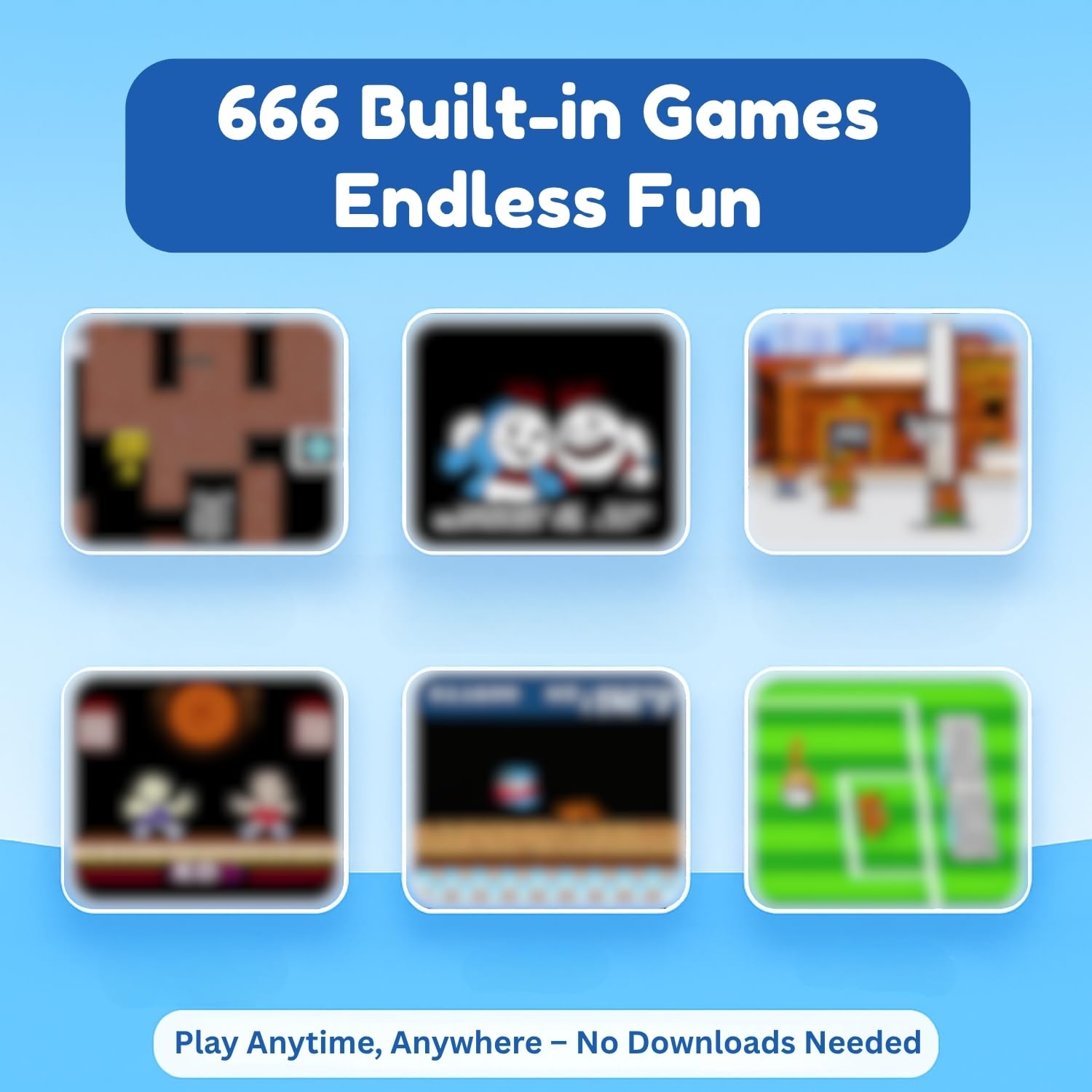 TOYTONIC Retro Handheld Gaming Console for Kids & Adults – 666-In-1 Built-in Classic Video Games – Rechargeable Game Console for Boys 7-14 Years – TV Output – Portable Toy Gift image 5