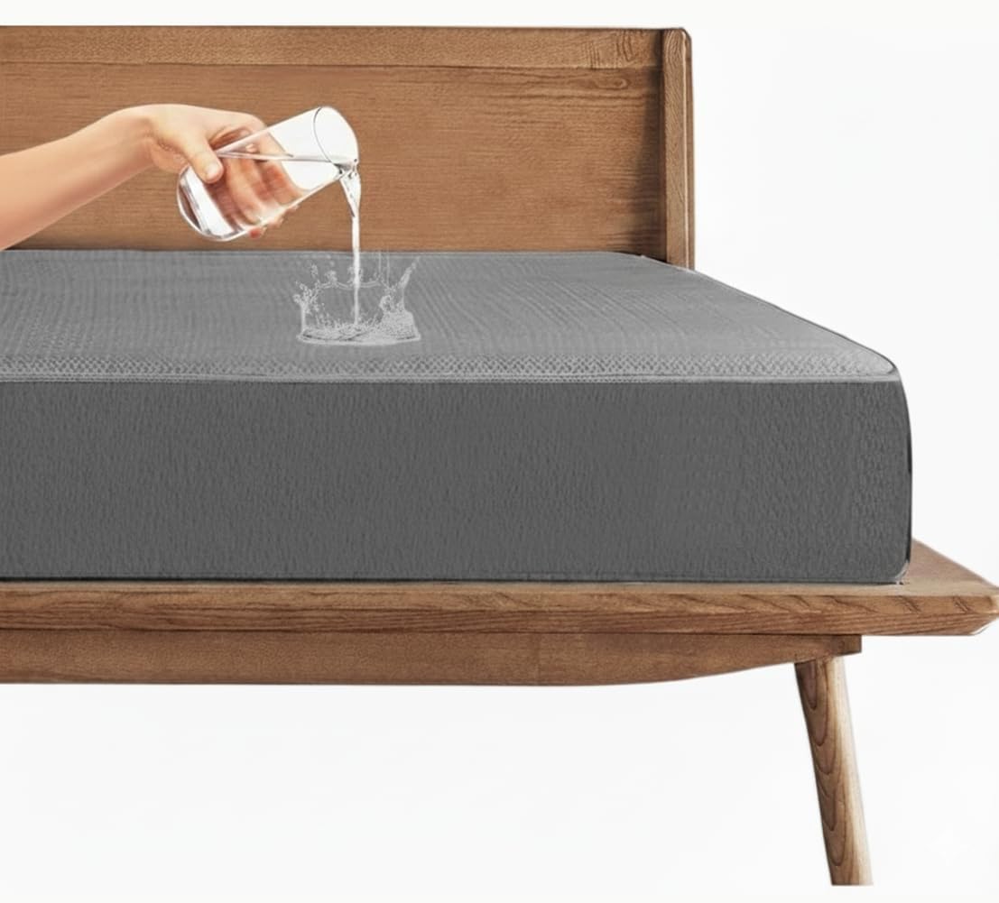 Trance 100% Waterproof Premium Cotton Feel Mattress Protector King Size 78x72 Inches | Breathable and Hypoallergenic Ultra Soft Fitted Bed Protector Cover (78