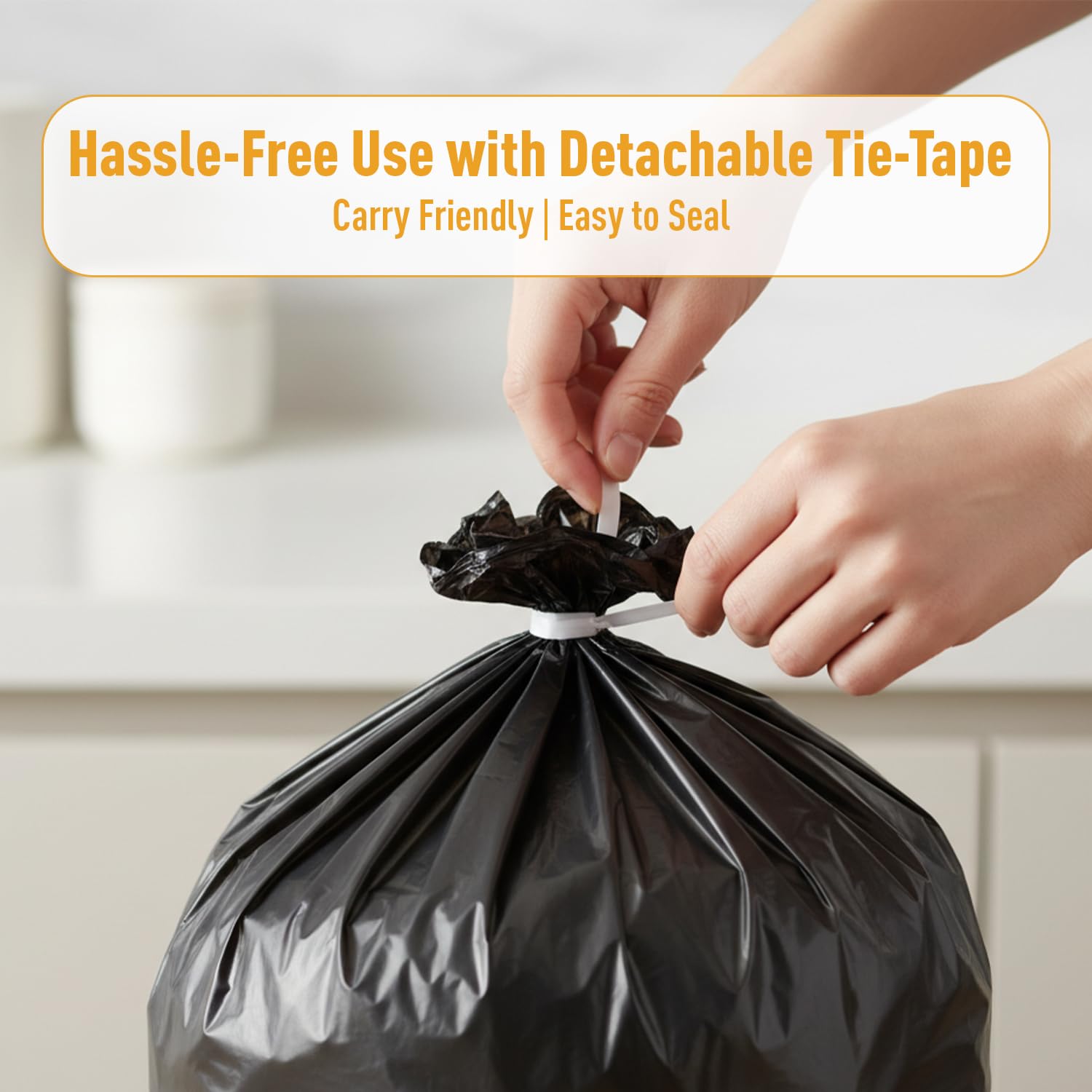 Amazon Brand - Presto! Garbage Bags | Small | 180 Count | 30 Bags X 6 Rolls | 17 X 19 Inches | For Dry & Wet Waste | Black image 3