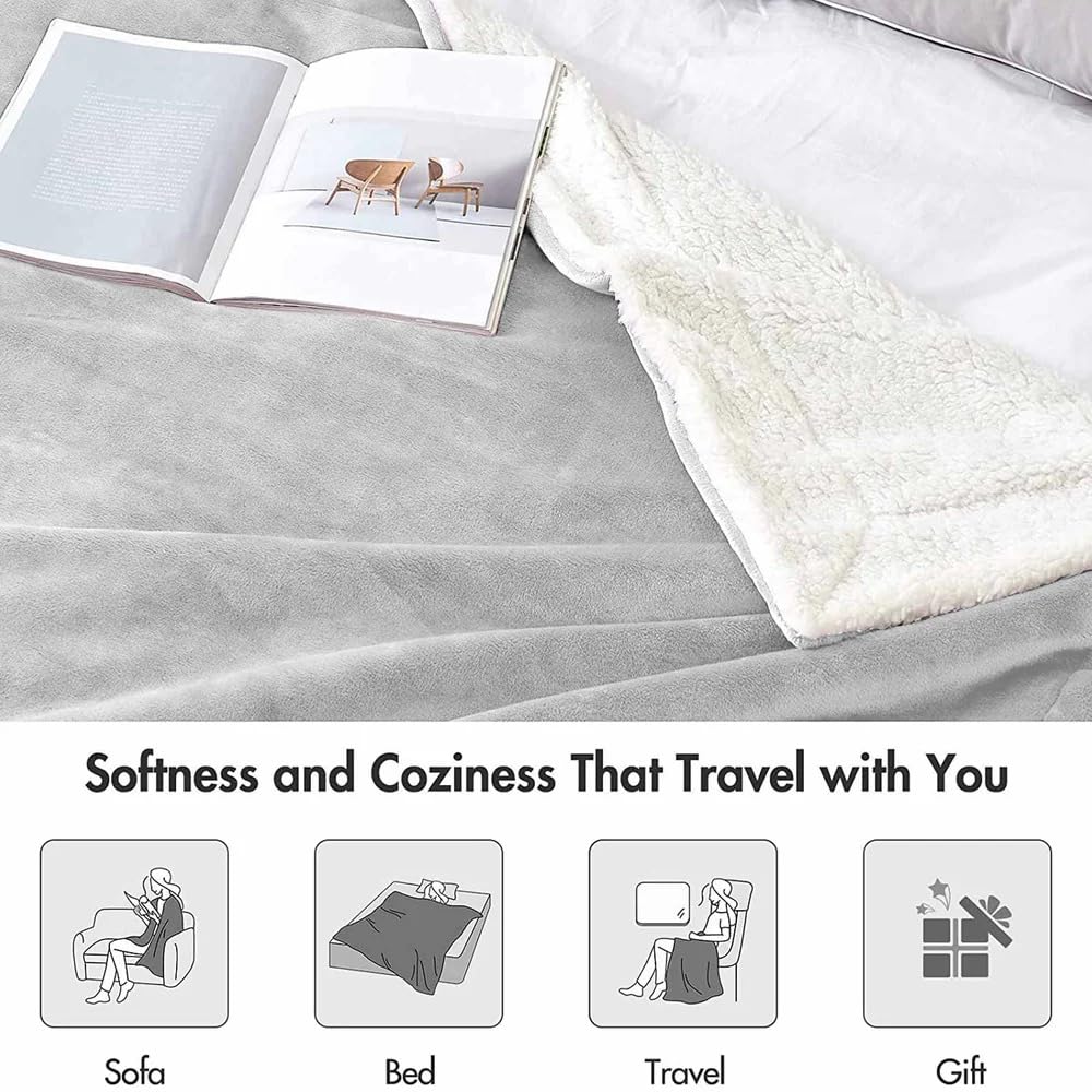 LA VERNE Super Soft Single Bed Sherpa Reversible Blanket | Warm & Cozy Blanket for Mild to Heavy Winter | Ultra Soft Plush Winter Blanket image 3