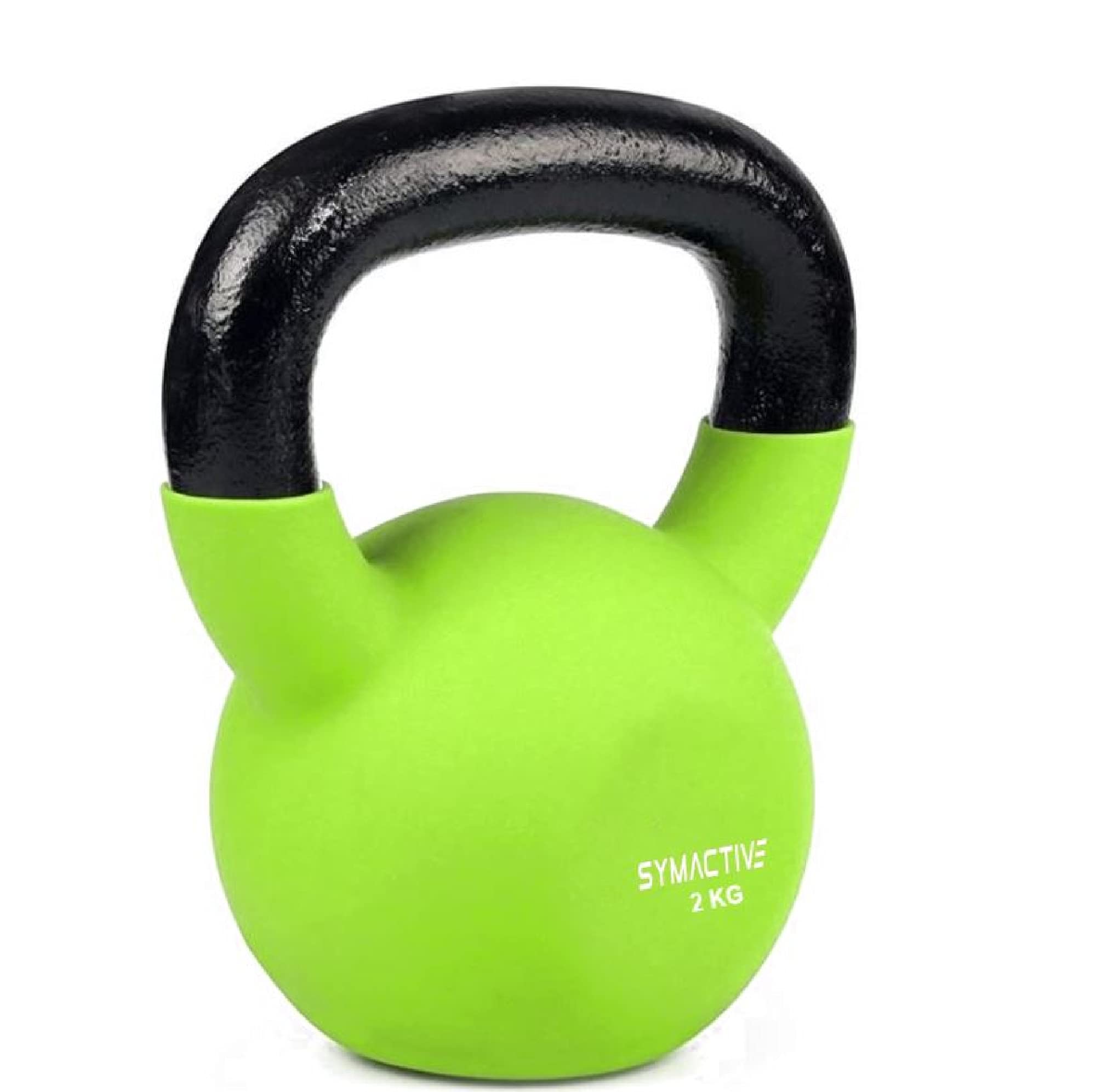 Amazon Brand - Symactive Neoprene Coated Solid Kettlebell for Gym Exercises, 2 kg image 2