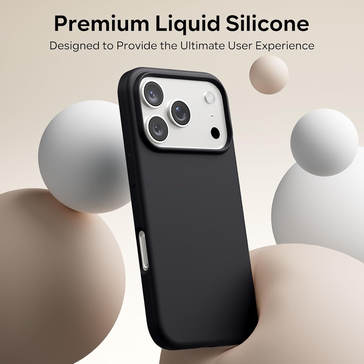 DIZORO Compatible with iPhone 17 Pro Max / 18 Pro Max Case, Liquid Silicone 3 Layers Full Covered Soft Gel Rubber Phone Case,Shockproof Protective Cover with Anti-Scratch Microfiber Lining-Black image 4