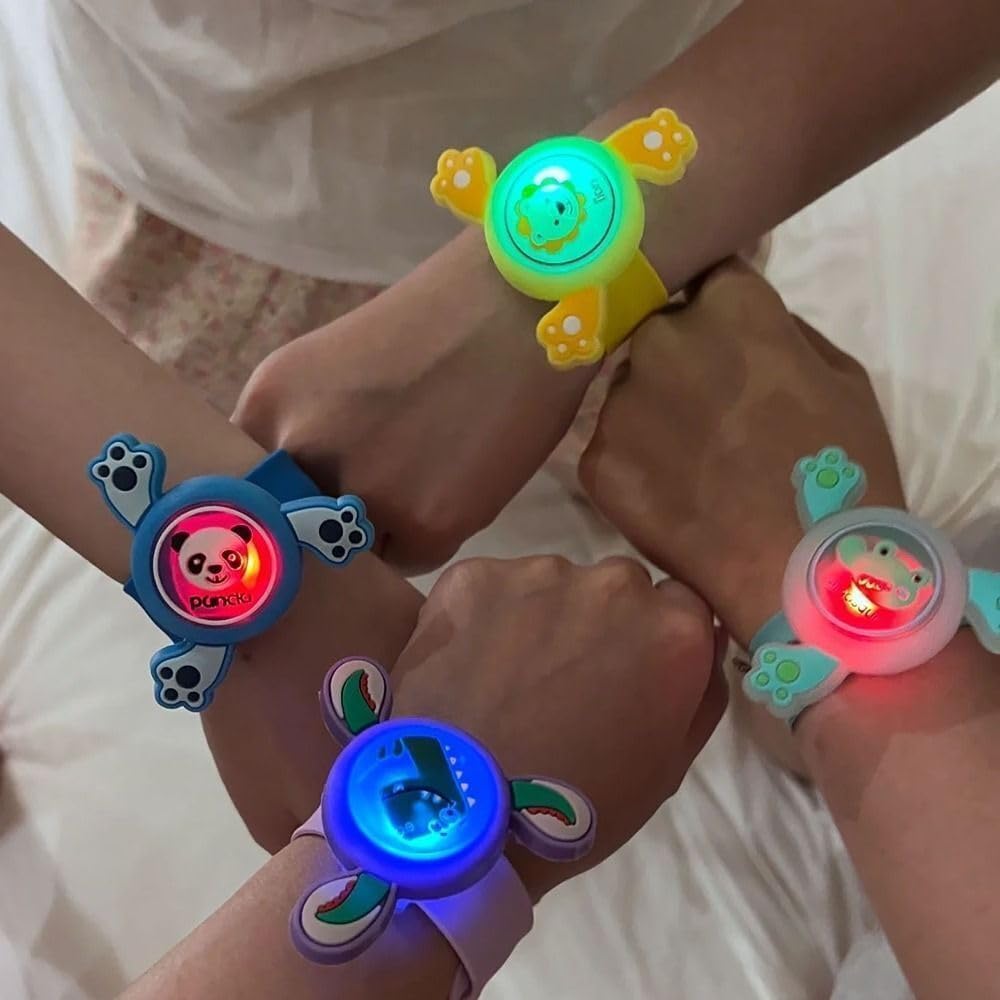 Khasala Brothers® Cartoon LED Light Kids Rakhi Toy Boy Girl, Slap Band Cartoon Wrist Band with LED Light Up Great Birthday Gift Toys for Kids (Assorted Color and Model) image 3
