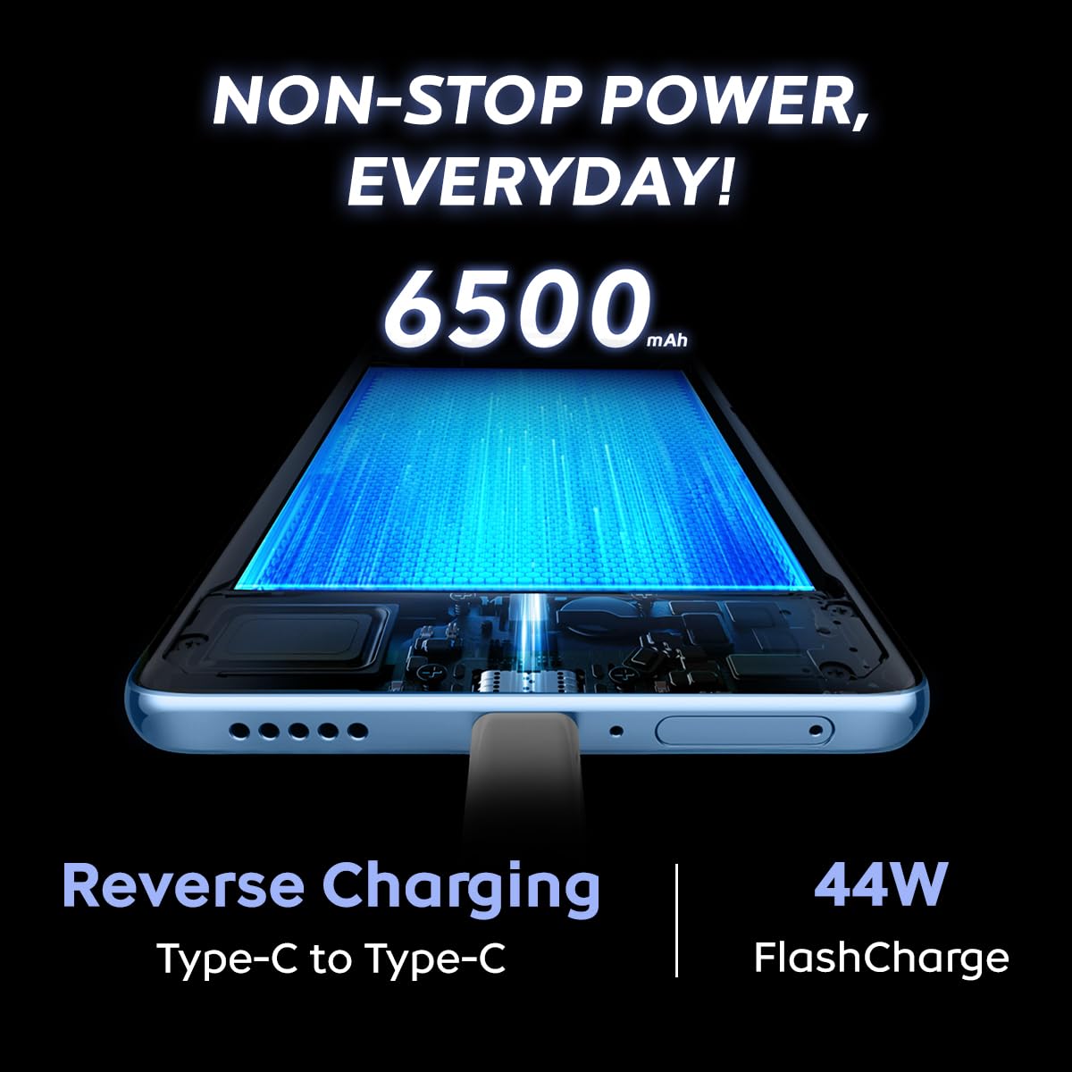 iQOO Z10x 5G (Titanium, 6GB RAM, 128GB Storage) | 6500 mAh Large Capacity Battery | Dimensity 7300 Processor | Military-Grade Durability image 3