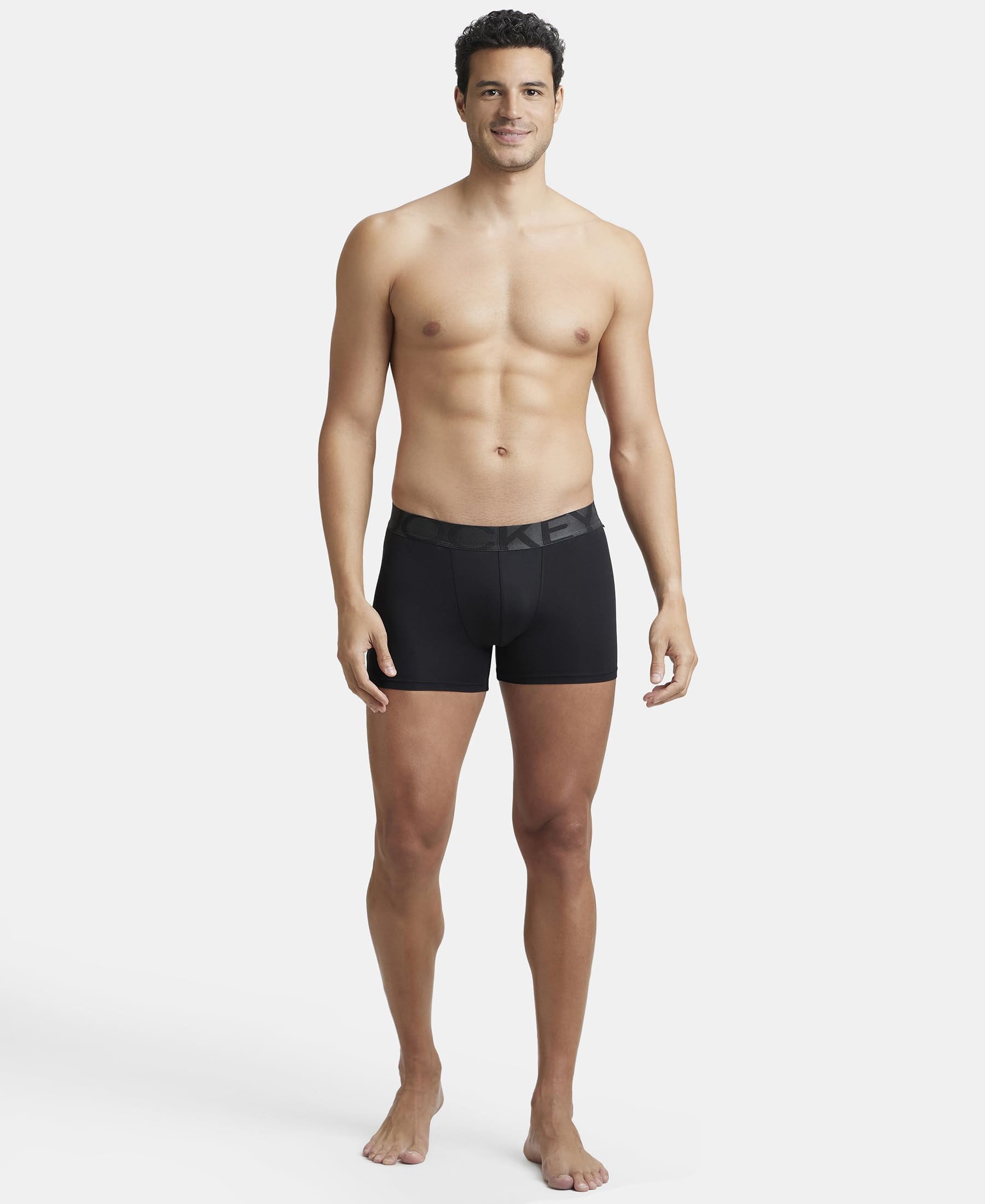 Jockey IC28 Men's Tactel Microfiber Elastane Stretch Solid Trunk with Moisture Move Treatment image 4