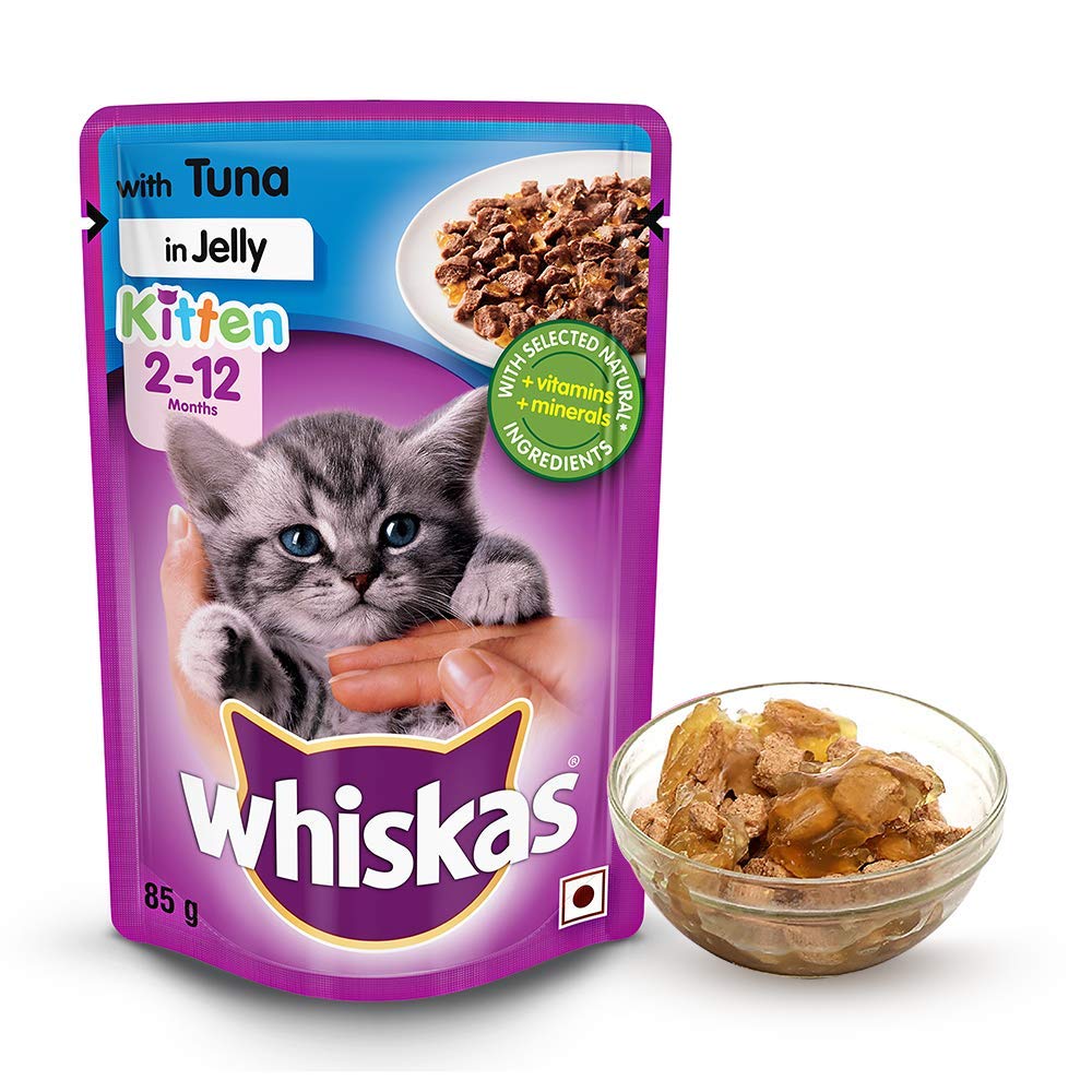 Whiskas Kitten (2-12 Months) Wet Cat Food, Tuna in Jelly Flavour, Pack of 6 x 85 g Pouches image 2