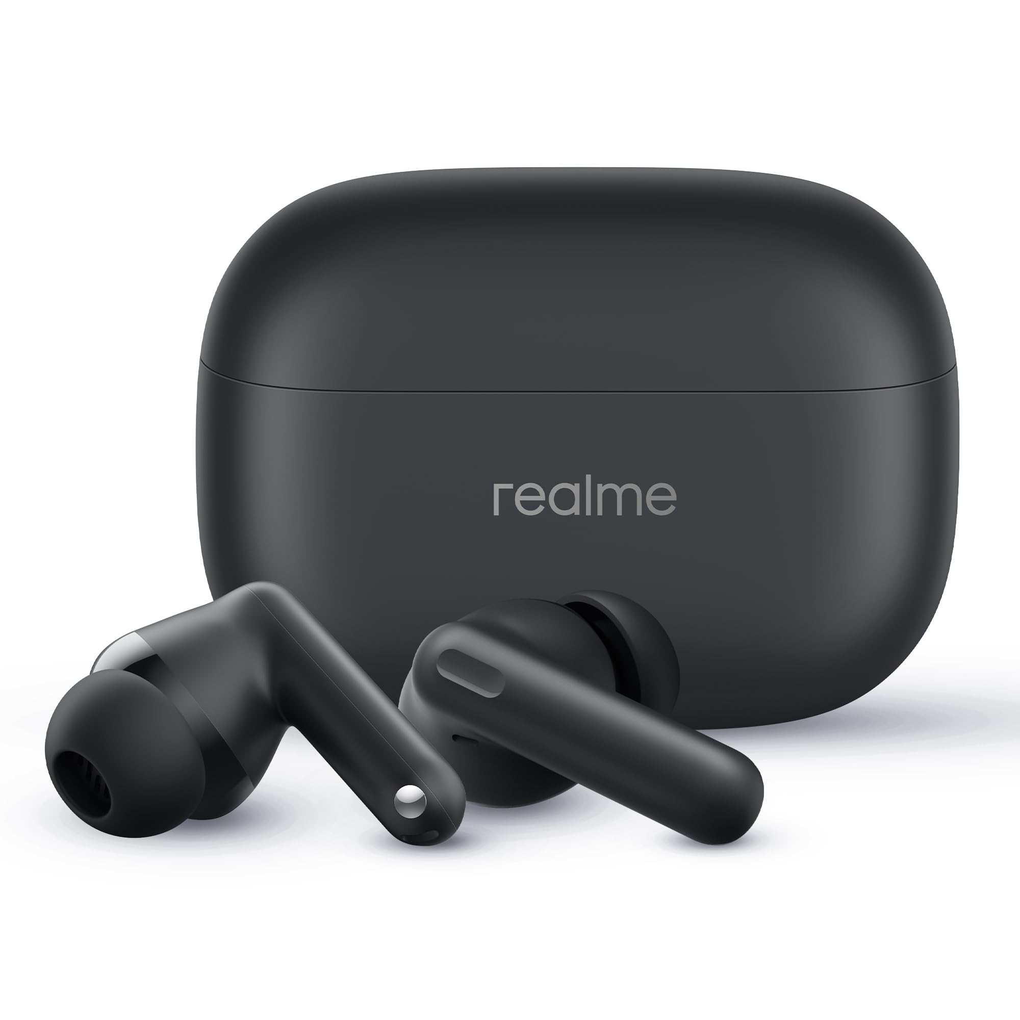 realme Buds T310 True Wireless in-Ear Earbuds with 46dB Hybrid ANC, 360° Spatial Audio, 12.4mm Dynamic Bass Driver, Upto 40Hrs Battery and Fast Charging (Vibrant Black) image 2