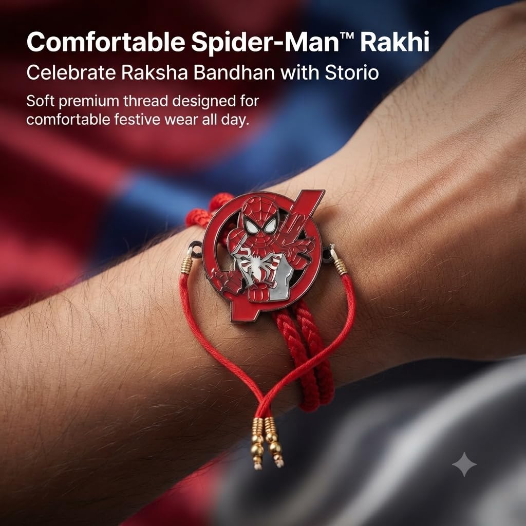 Marvel Spider-Man Metal Fidget Spinner Rakhi | Officially Licensed | 2 in 1 Toy and Rakhi | Rakhi for Boys, Bhaiya, Bhai | Raksha Bandhan Gift image 3