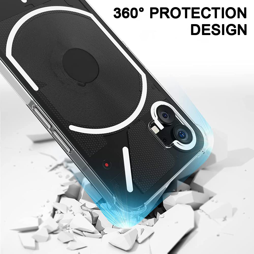 TheGiftKart Crystal Clear Back Cover Case for Nothing Phone 1 | 360 Degree Protection | Shock Proof Design | Transparent Back Cover Case (PC & TPU, Transparent Bumper) image 3