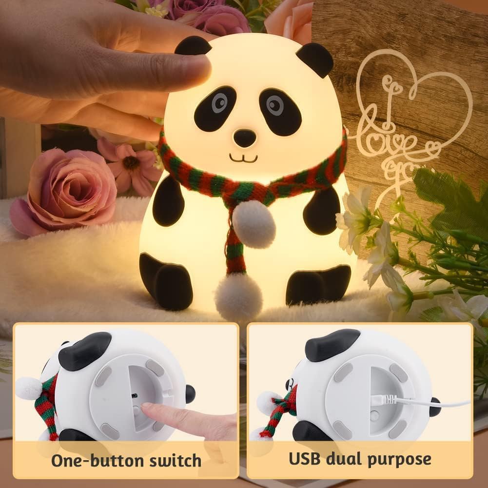 One94Store Rechargeable Silicone Panda Night Light for Kids | 7-Color LED Changing Lamp |Adorable Room Decor & Gift for Toddlers, Teens, & Valentine's Day Present|Soft BPA-Free Nightlight| Multicolour image 4