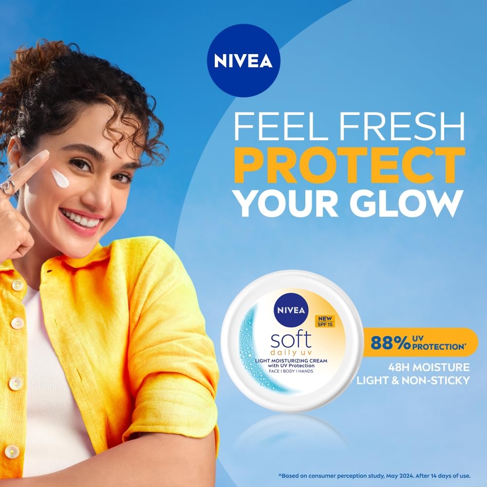 NIVEA Soft Daily UV Light Moisturising Cream with SPF-15, 100ml image 2