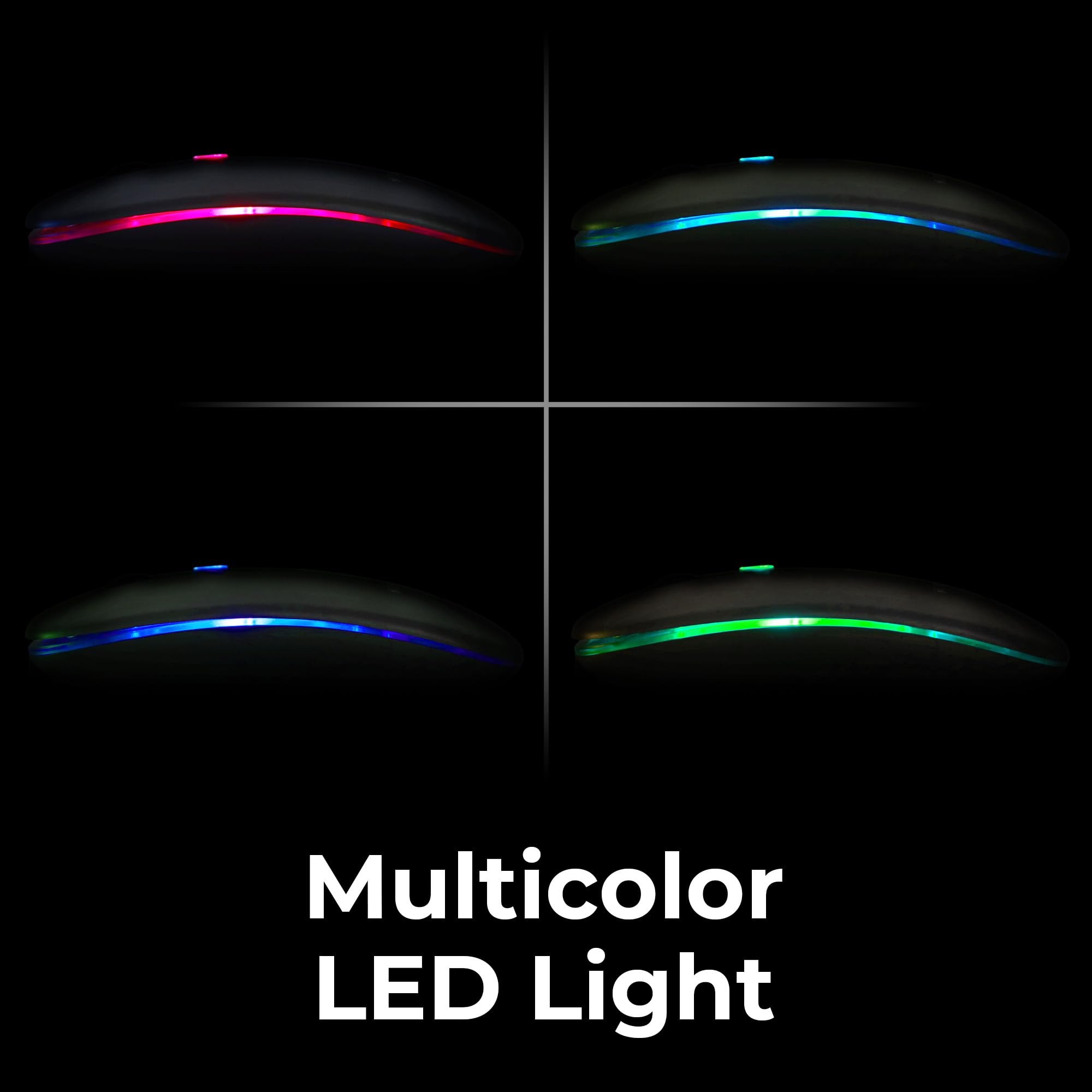 ZEBRONICS Blanc Slim Wireless Mouse with Rechargeable Battery, BT + 2.4GHz, 4 Buttons, 800/1200/1600 DPI, Silent Operation, Multicolor LED Lights image 4