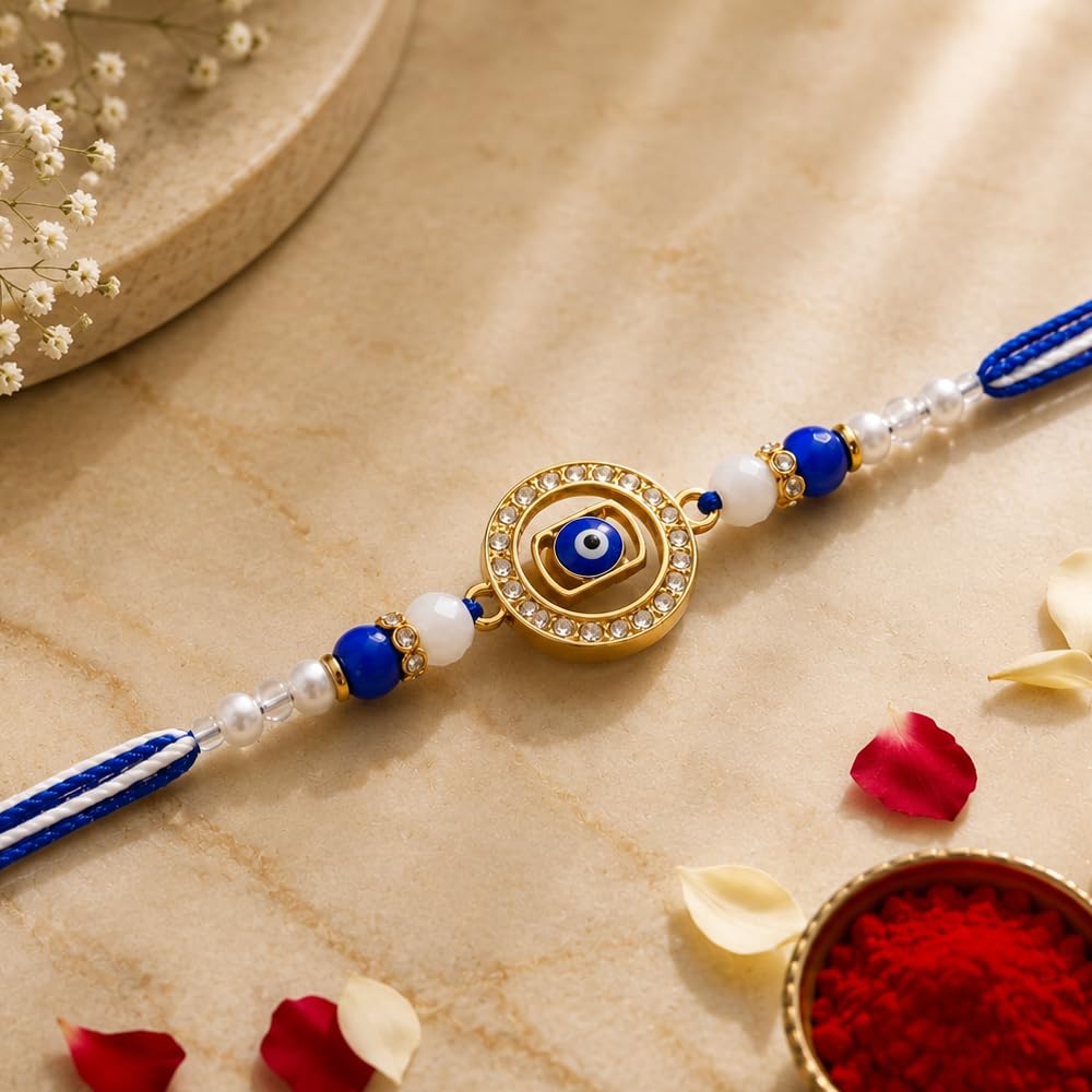 Premium Moti Evil Eye Rakhi image 4