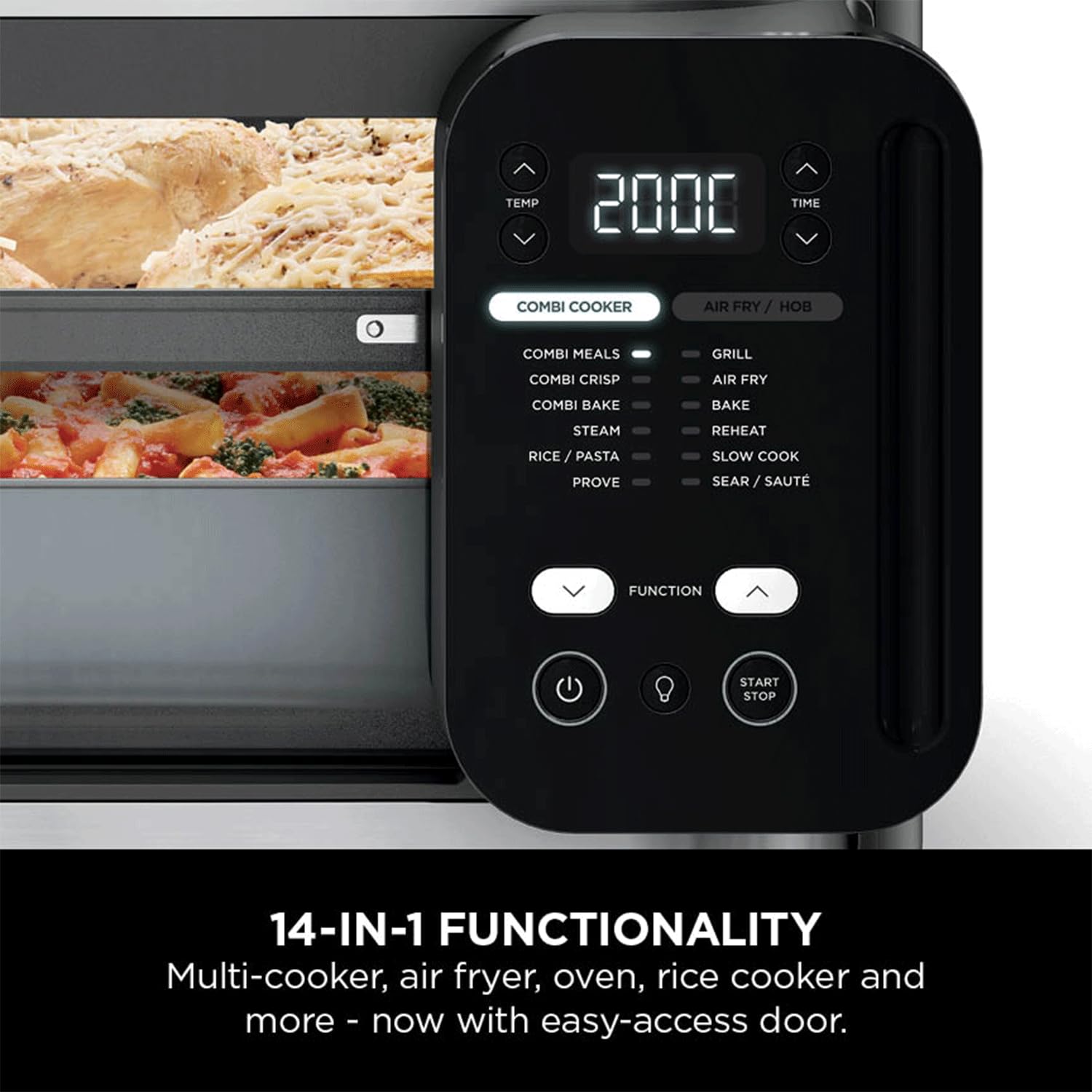 Ninja Combi 14-in-1 Multi-Cooker, Oven, & Air Fryer (12.5L) | HyperSteam & Air Fry Technology, Cooks 3-Part Family Meals in 15 Mins, Healthy Oil-Free Cooking, Digital Display image 3