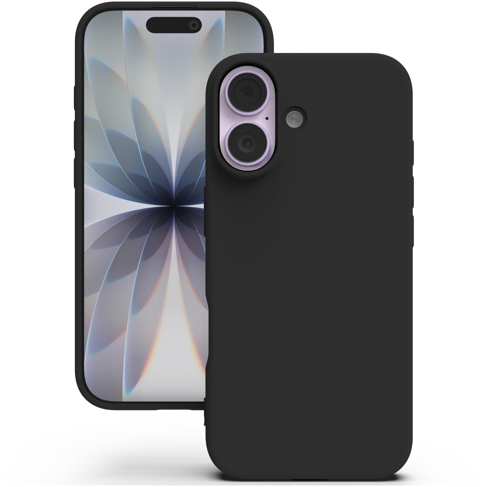 YATWIN Silicone Case for iPhone 17, Soft-Touch, Shockproof, DustProof, Antiskid Phone Cover for Apple iPhone 17 - Black