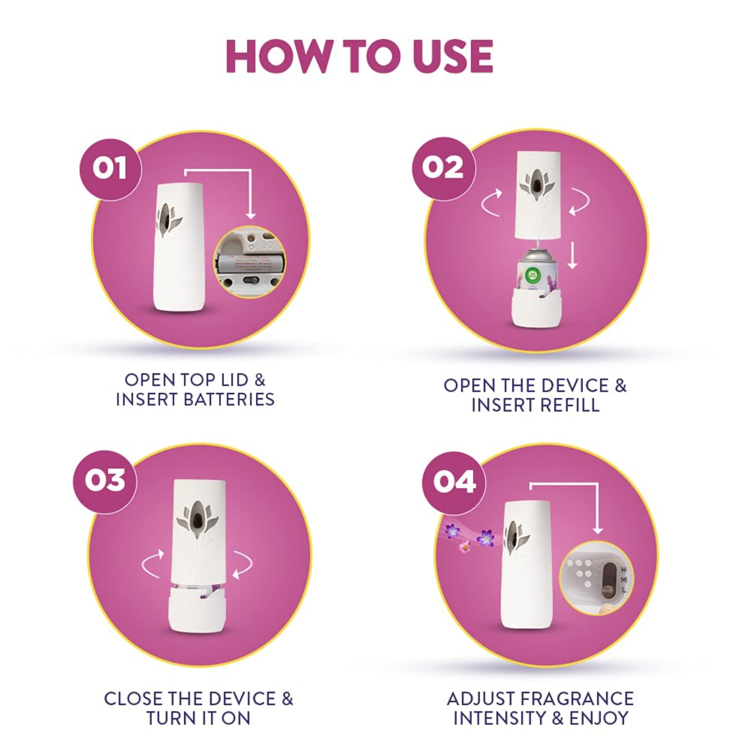 Air Wick 250 ml - Vanilla & Muskmelon (Summer Delights), Refill + Automatic Spray| Freshmatic Air Freshener Kit | 2600 Sprays Guaranteed | Automatic Room Freshener, Bathroom Freshener and Room Spray image 3