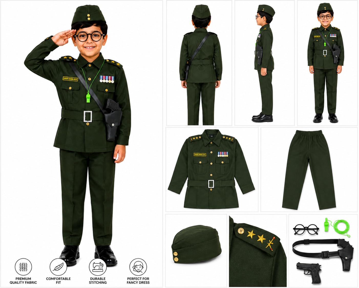 Raj Costume Freedom Fighter Costume for Kids | Independence Day Fancy Dress | Patriotic School Function Dress | Boys & Girls image 4