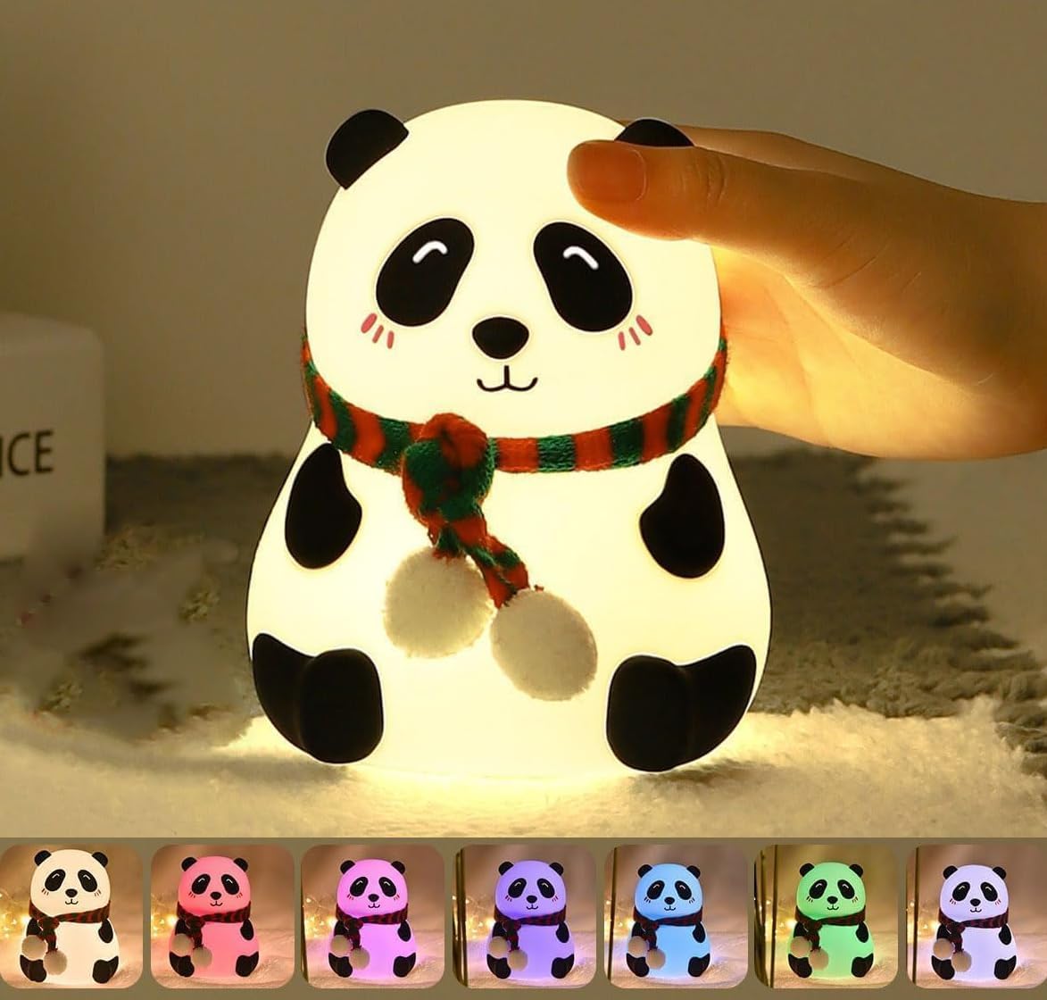 Desidiya® Panda Night Lamp Silicone Touch Color Changing LED Rechargeable Night Light for Kids, Gifts for Girls & Boys | Cute Unisex Bedroom Decor | Valentine Special | Soft BPA-Free | Nightlight