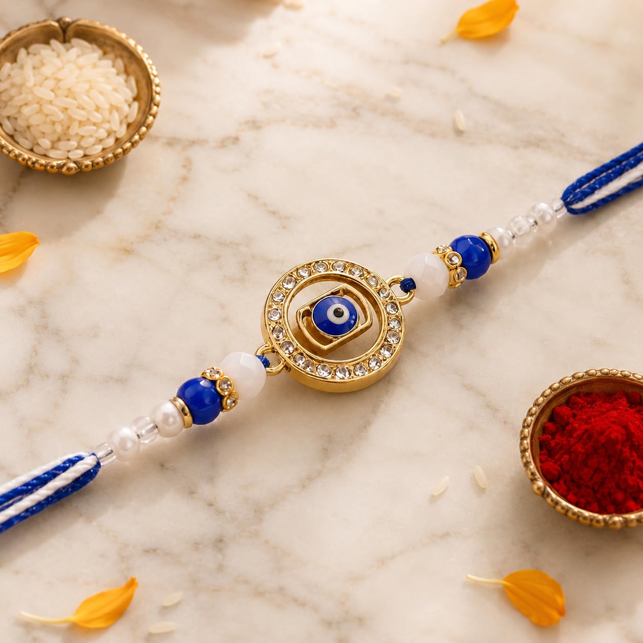 Premium Moti Evil Eye Rakhi image 2