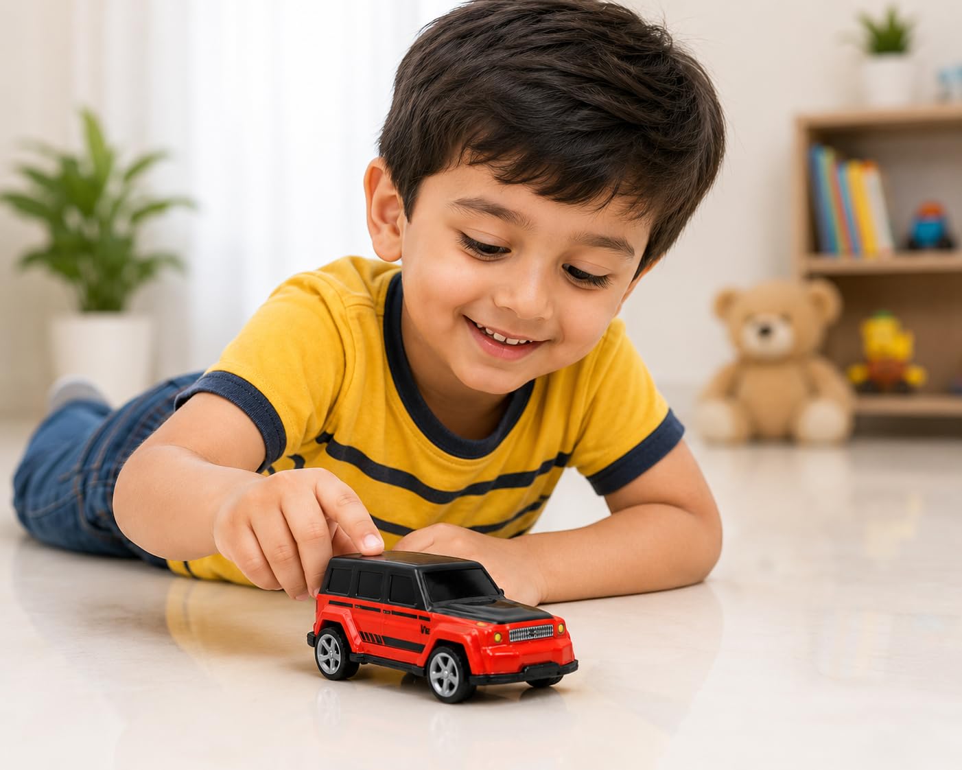 Khasala Brothers® Mini Racing Metal Pull Back Car Set for Kids, 6Pcs High-Speed Friction Powered Vehicles Colorful Toy Cars for Kids (6 G-Wag car) image 4