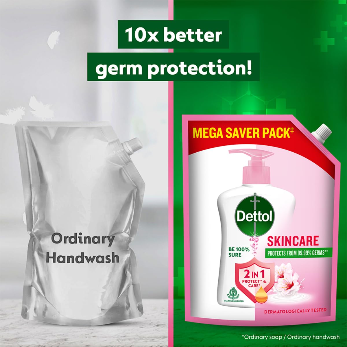 Dettol Liquid Handwash Refill – Skincare Hand Wash- 1350ml | pH Balanced | 10x Better Germ Protection image 3