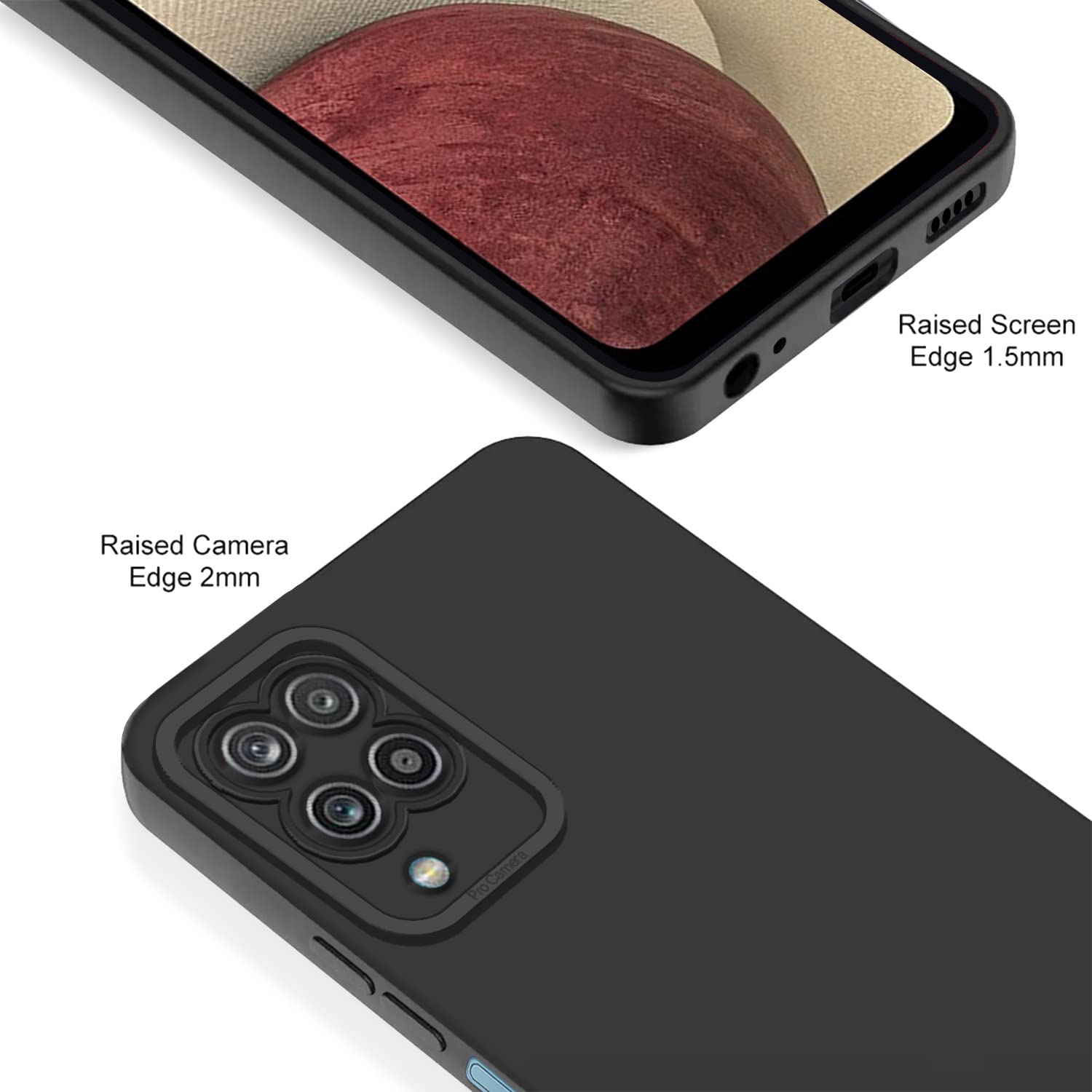 Pikkme Samsung Galaxy M12 / A12 / F12 Back Cover Soft Matte Liquid Silicone TPU | Camera Protection | Shockproof Slim Back Case for Samsung Galaxy M12 / A12 / F12 (Black) image 2