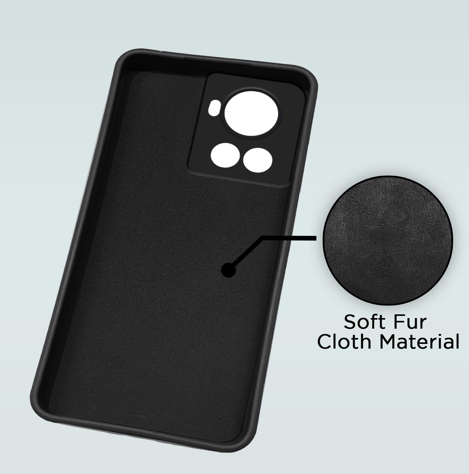 Pikkme OnePlus 10R 5G / 10R Prime 5G Back Cover Soft Matte Liquid Silicone TPU | Camera Protection | Shockproof Slim Back Case for OnePlus 10R 5G / 10R Prime 5G (Black) image 2