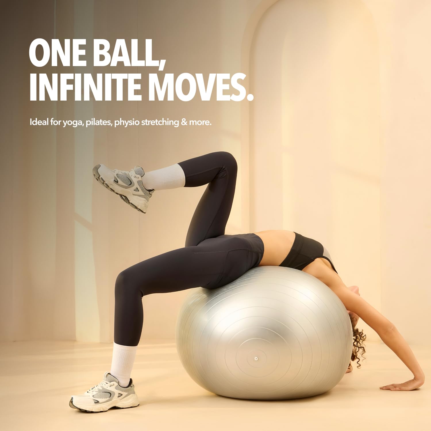 Boldfit Gym Ball for Exercise with Foot Pump for Workout Yoga for Women and Men Swiss Ball for Balance Stability Training, Fitness 65cm-Grey image 4