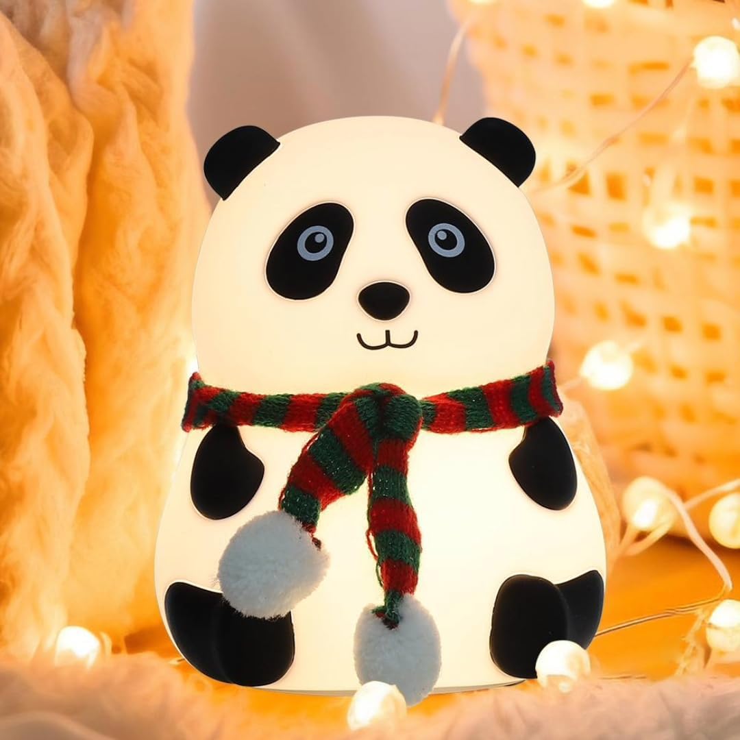 One94Store Rechargeable Silicone Panda Night Light for Kids | 7-Color LED Changing Lamp |Adorable Room Decor & Gift for Toddlers, Teens, & Valentine's Day Present|Soft BPA-Free Nightlight| Multicolour image 2