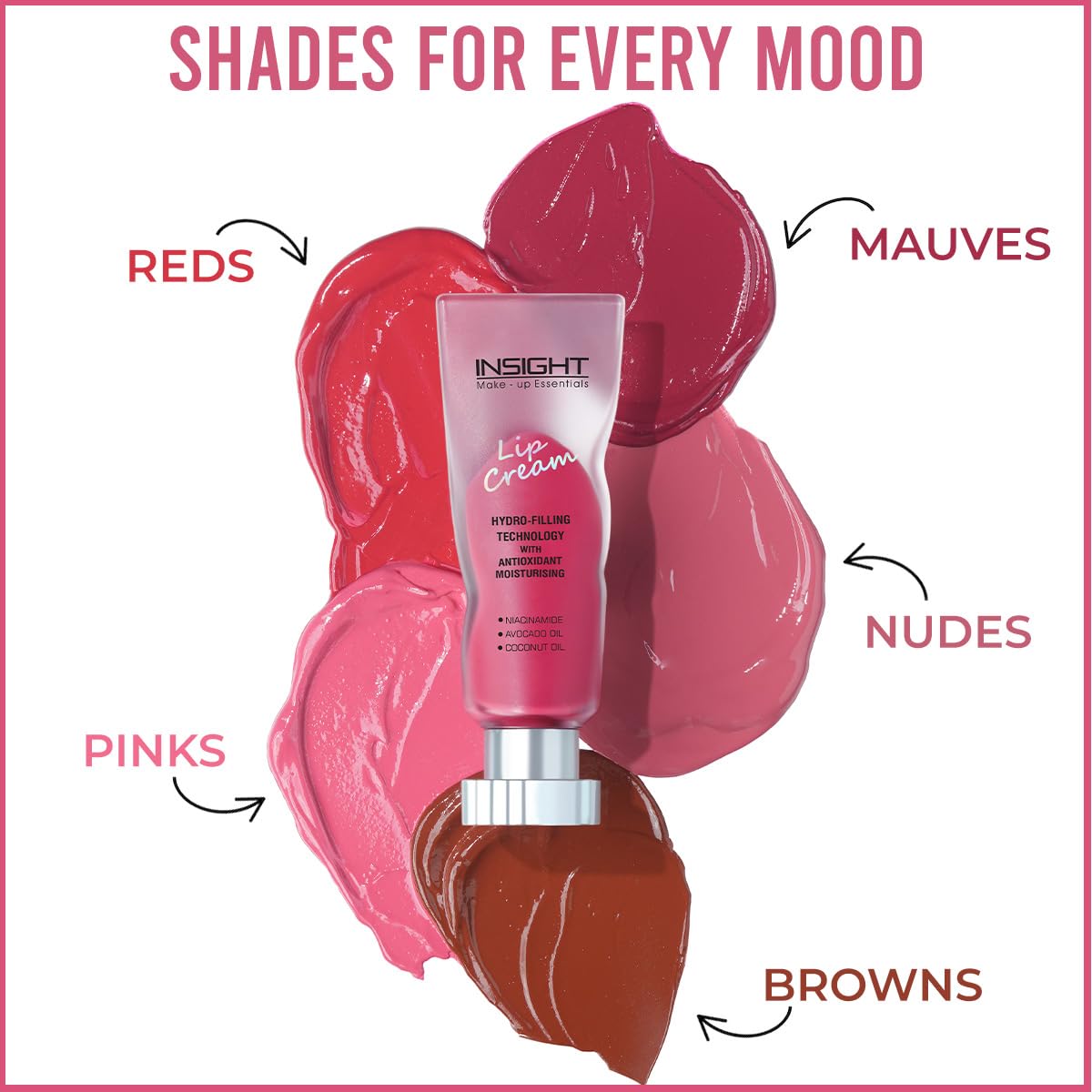 INSIGHT Lip Cream - Athena | Long Lasting | Easy to Wear | Non-Sticky & Transferproof | Liquid Matte Formula | 16 Hr Wear | Infused with Avocado, Coconut Oil & Niacinamide - 5g image 3