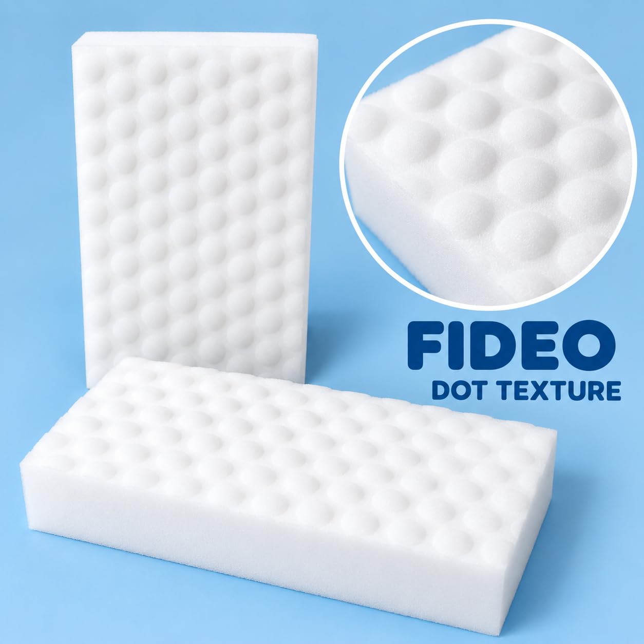 FIDEO Magic Cleaning Sponge, White Melamine Foam Eraser for Household Cleaning | Helps Remove Stains and Scuff Marks from Suitable Surfaces | 1 Piece image 4
