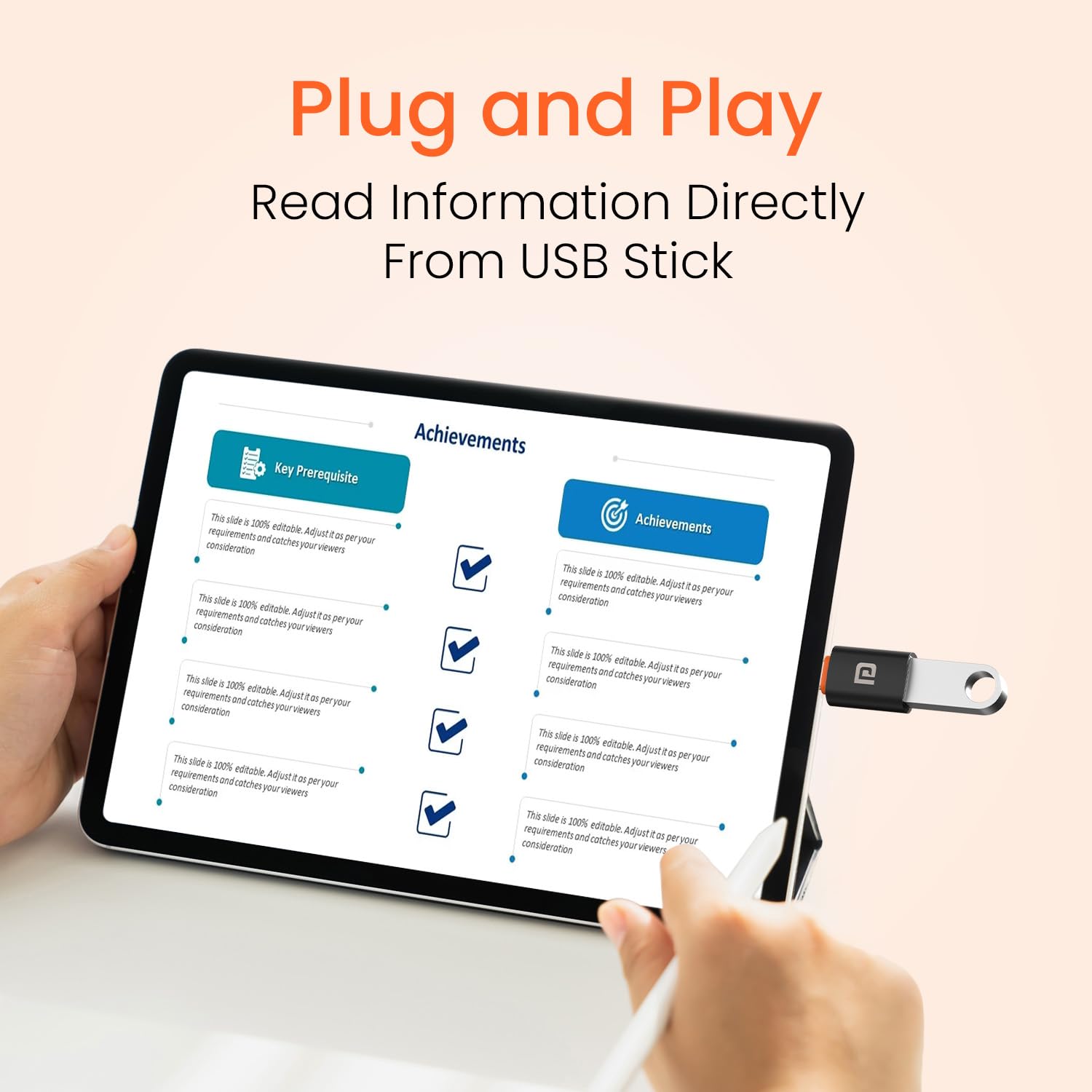 Portronics Bridge Y USB 3.0 to Type C OTG Adaptor, 10Gbps High Speed Data Transfer, Thunderbolt to USB Adapter, Compatible for All Type C Devices, Smartphone, Laptops, Tablets, Chargers, MacBook image 5