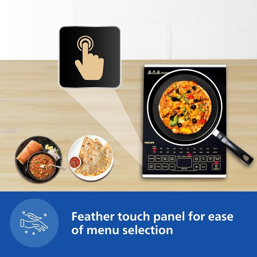 Philips Viva Collection HD4928/01 Induction Cooktop, Black image 4