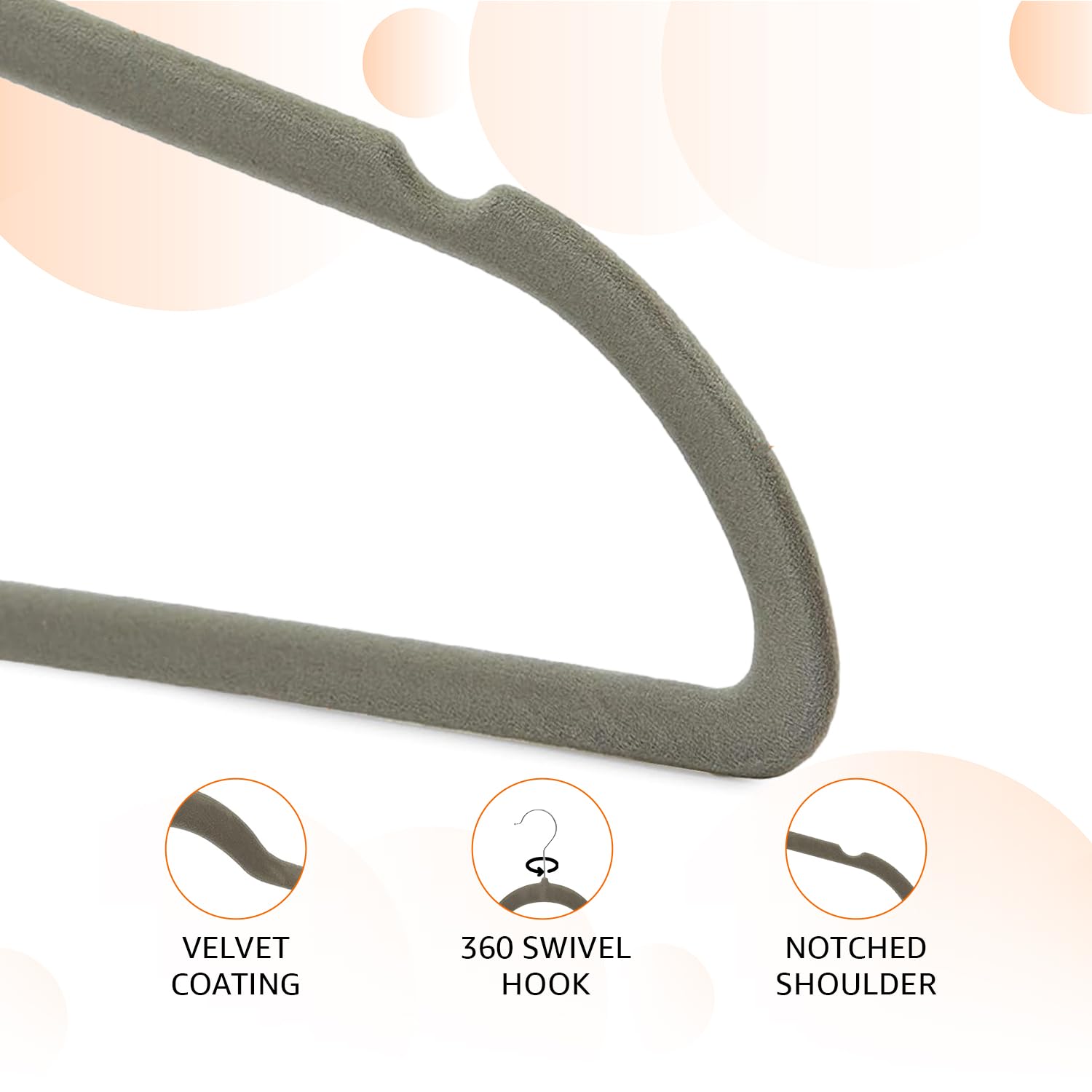 AmazonBasics Velvet Suit Hangers - 30-Pack, Grey image 2
