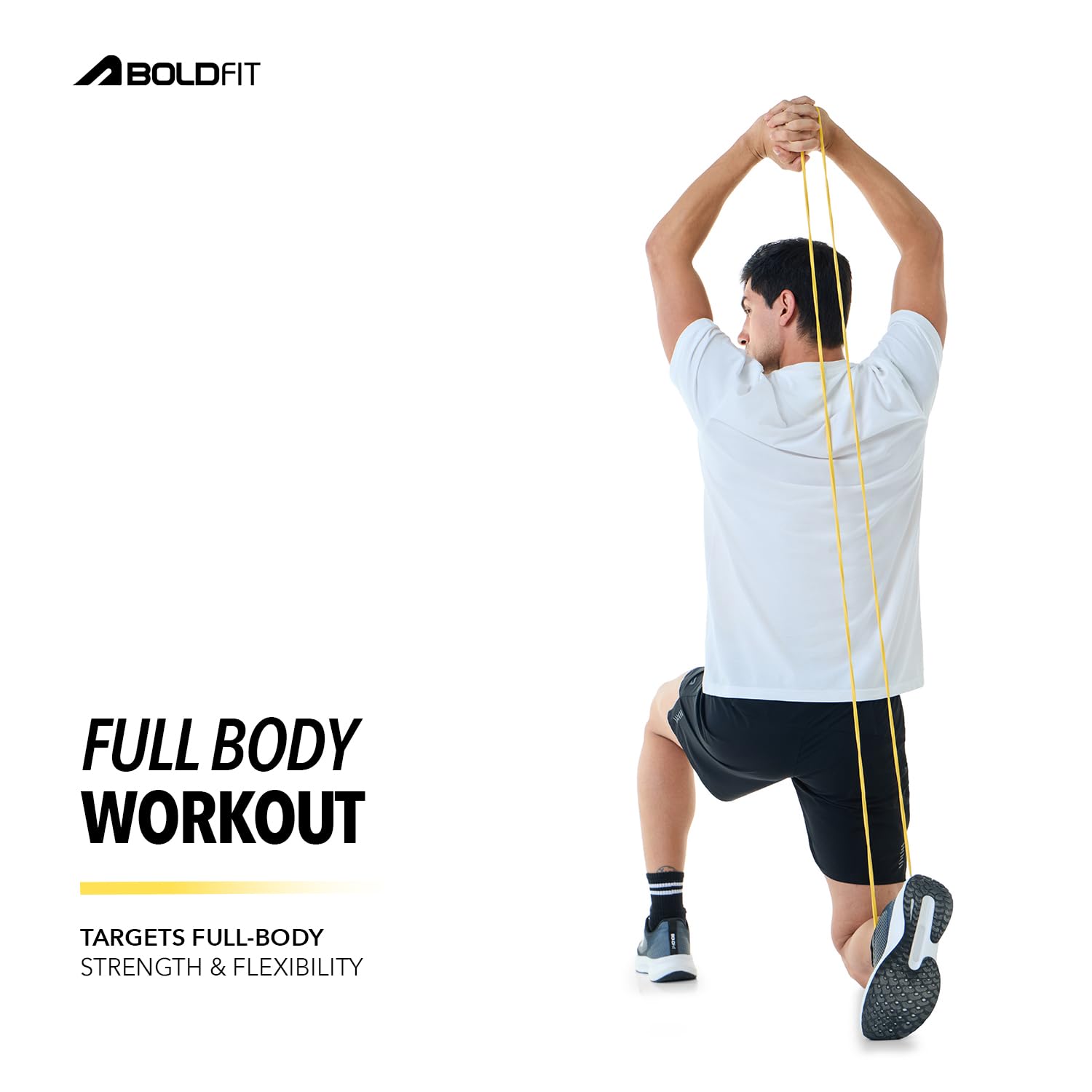 Boldfit Heavy Resistance Band for Workout Set Exercise & Stretching Pull Up Bands for Home Exercise for Gym Men & Women Loop Bands Toning Bands Resistance Band Yellow (3-7 Kg) image 4