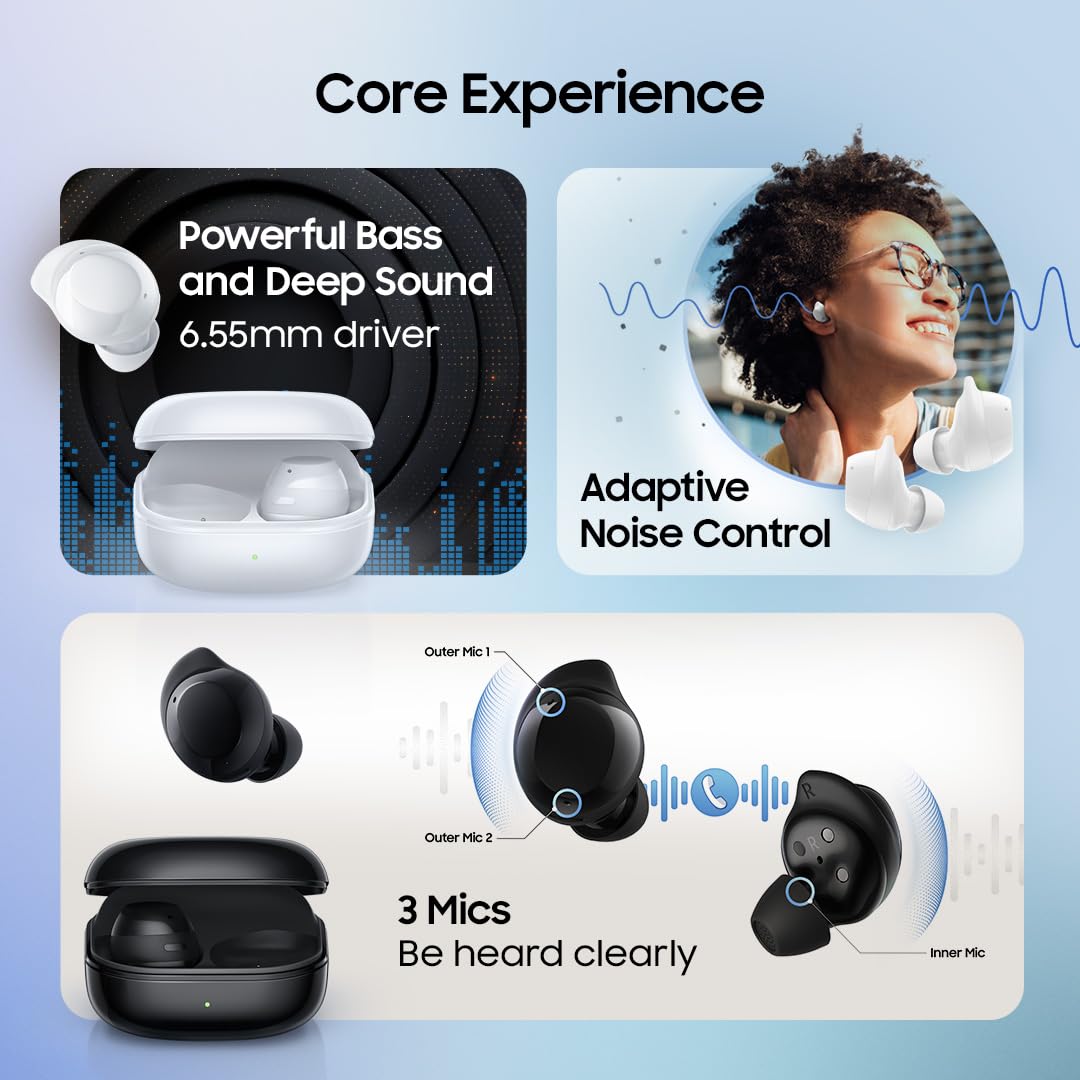 Samsung Galaxy Buds Core (Black) Galaxy AI Enabled in-Ear TWS with ANC | Enriched Bass | 6 Mic Setup | IP54 | 35hrs Battery | Touch Controls image 4
