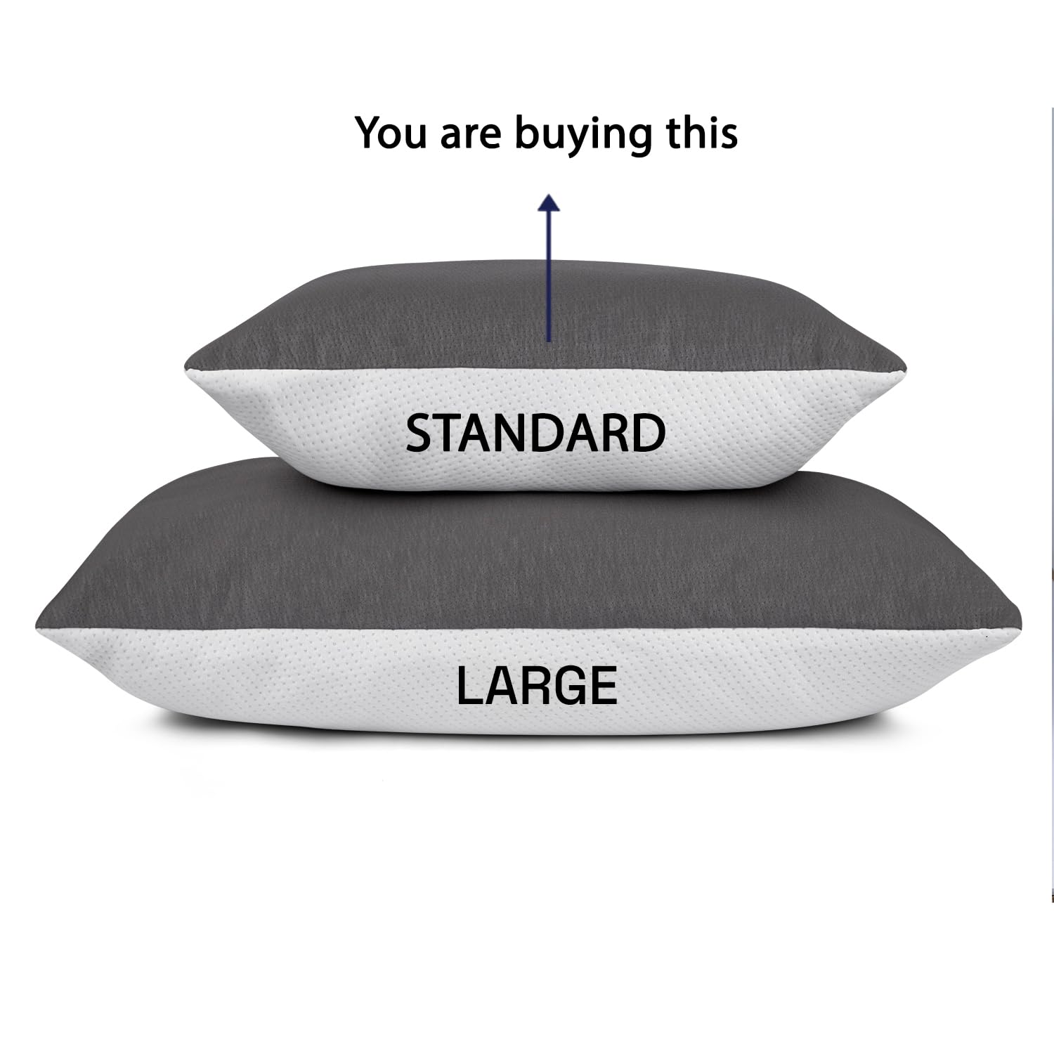 Wakefit Hollow Fiber Sleeping Pillow | Height Adjustable | Soft & Fluffy Comfort | White & Grey | 27 x 16 Inch | Set of 2 |Free Extra Fiber for Custom Comfort (300 Grams) image 2