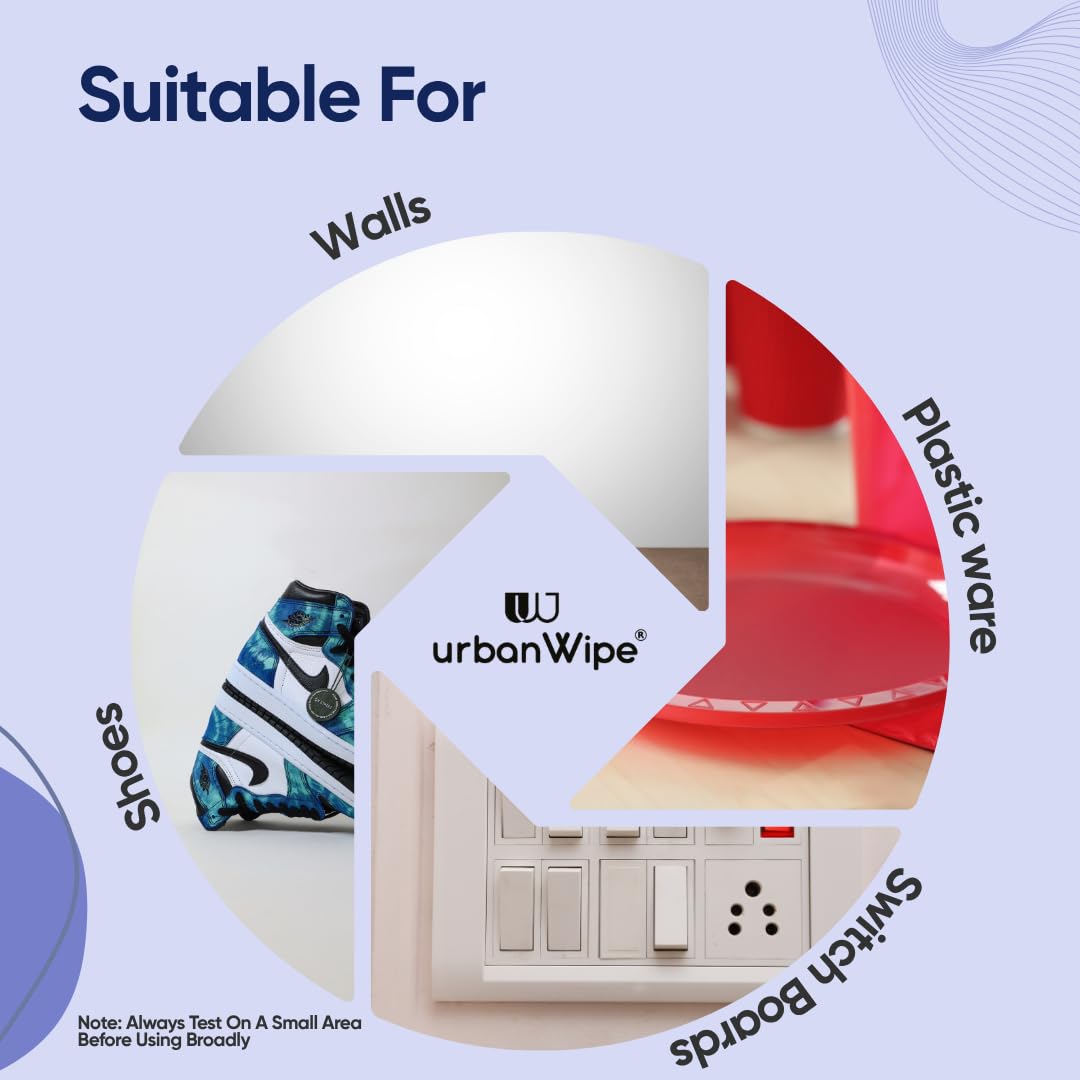 UrbanWipe Magic Eraser Cleaning Sponge | Pack of 4 | Powerful Multi-Purpose Stain Remover | No Chemicals Required | Effortlessly Cleans Walls, Kitchens, Bathrooms, Shoes, Switch Boards & More image 4