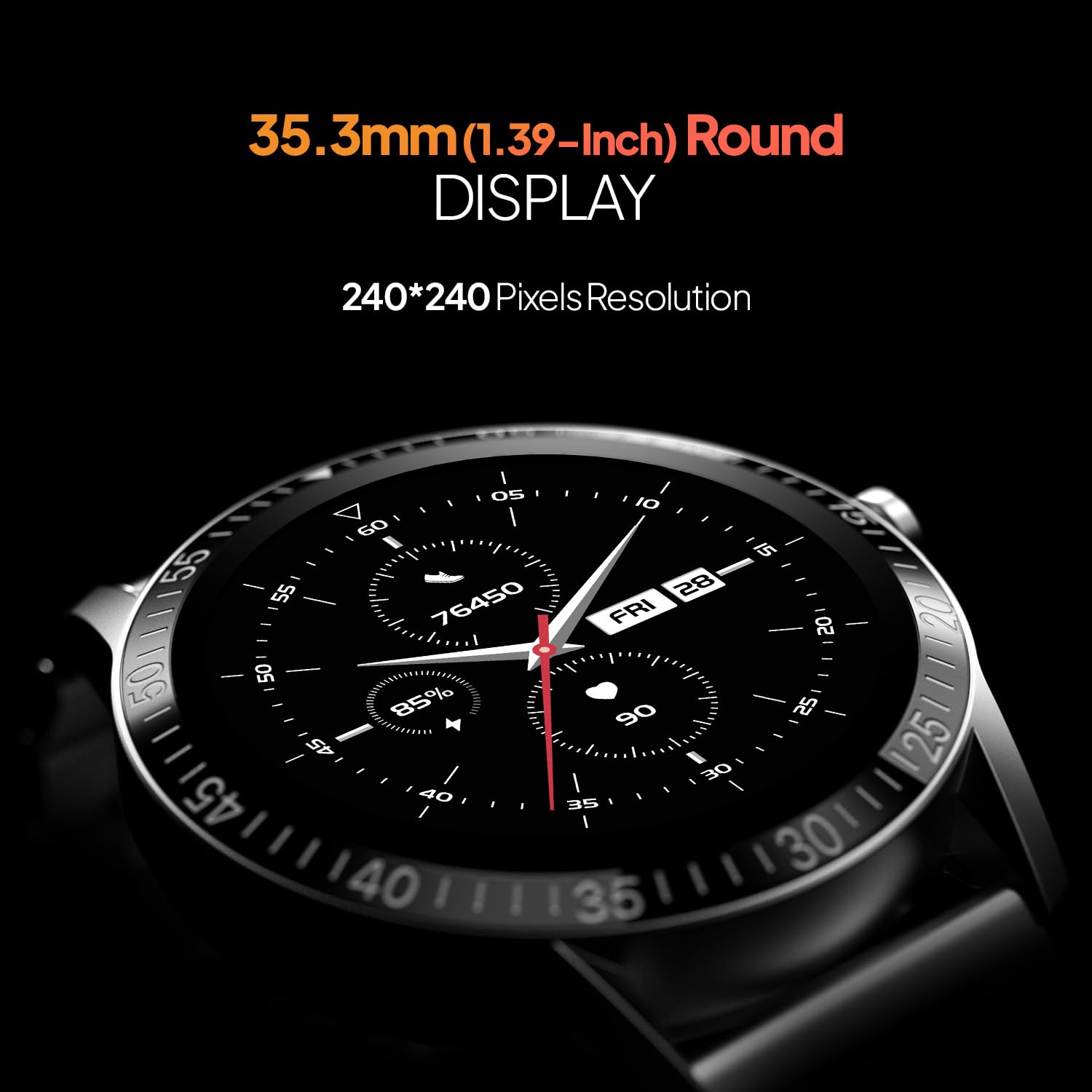 Fire-Boltt Talk Round Smart Watch 1.39″ TFT Display with Bluetooth Calling, Dual Button, Voice Assistance, SPO₂ & Heart Rate Monitor, 120+ Sports Modes, Smartwatch for Men & Women - Black image 4