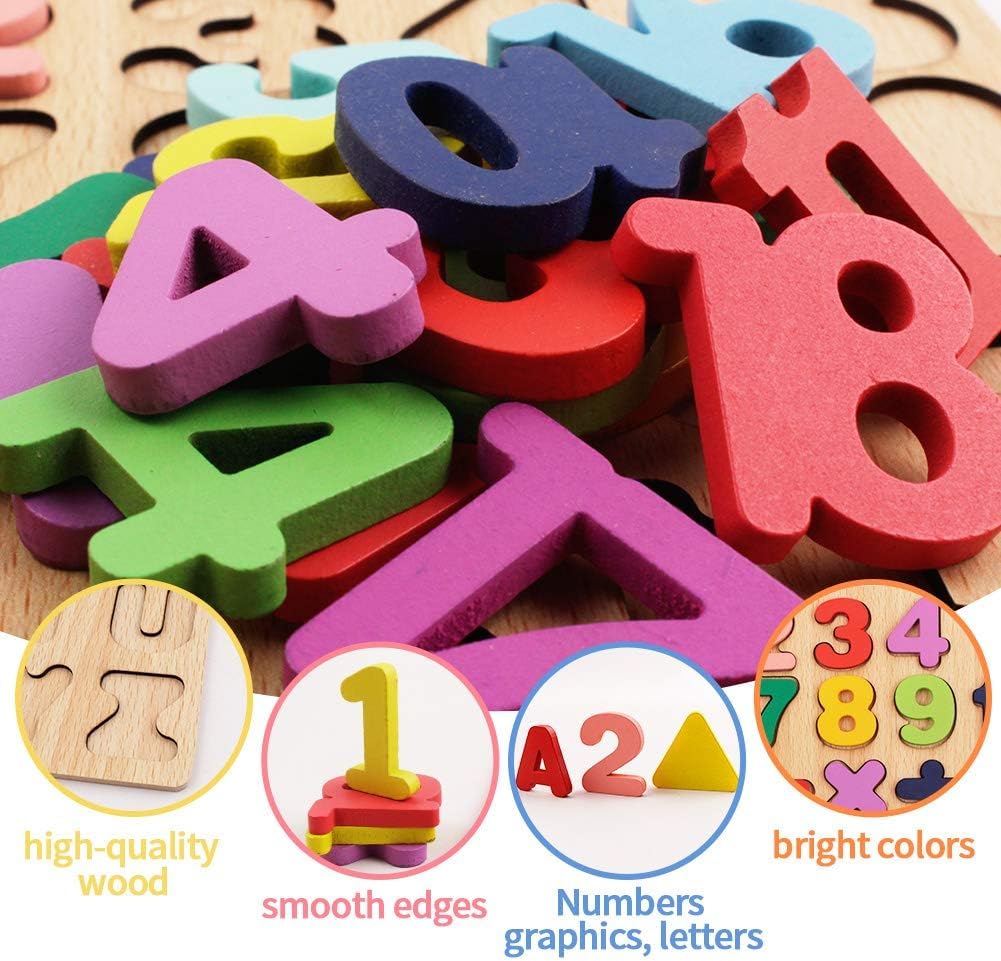 Novo Baby Wooden Learning Educational ABCD Board for Kids, Activity Toys for Toddlers & Preschoolers | ABCD Puzzle Set | Puzzle Toys for 2 Years Old Boys & Girls (Alphabets, Numbers & Shapes) image 3