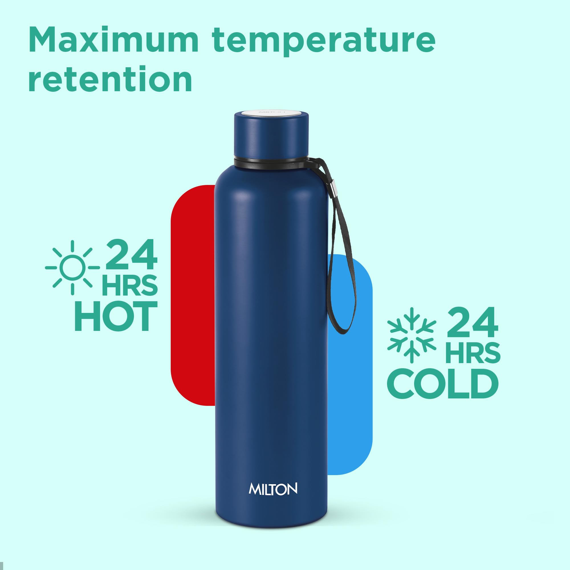 Milton Aura 1000 Thermosteel Water Bottle, 24 Hr Hot and Cold I Leak Proof Lid, ISI Certified I Vacuum Insulated I for Office, Gym, School I Dark Blue image 4
