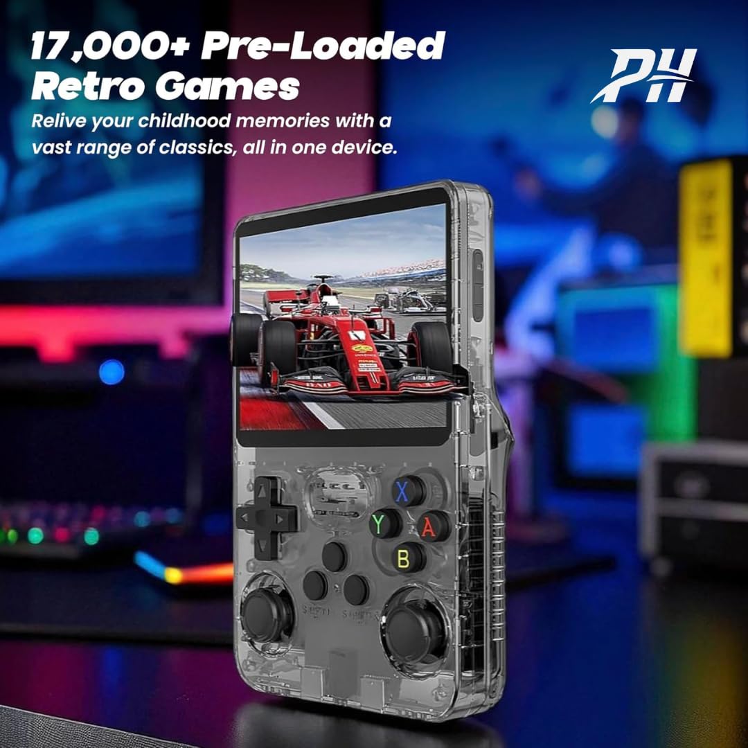 Handheld Gaming Console with 3.5-Inch IPS Display,10000+ Retro Video Game for Kids and Adults, Dual 3D Joysticks, 3200mAh Battery, Fast Charging, R36S Gaming Console , Anerbic. image 3